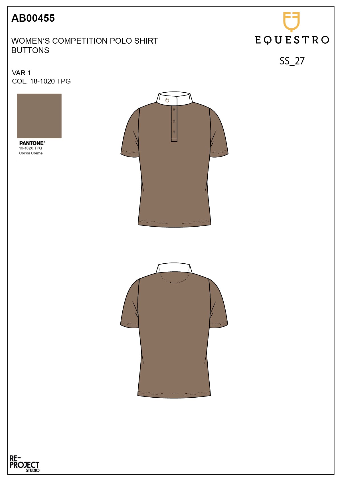 Women's slim fit mandarin collar competition polo shirt