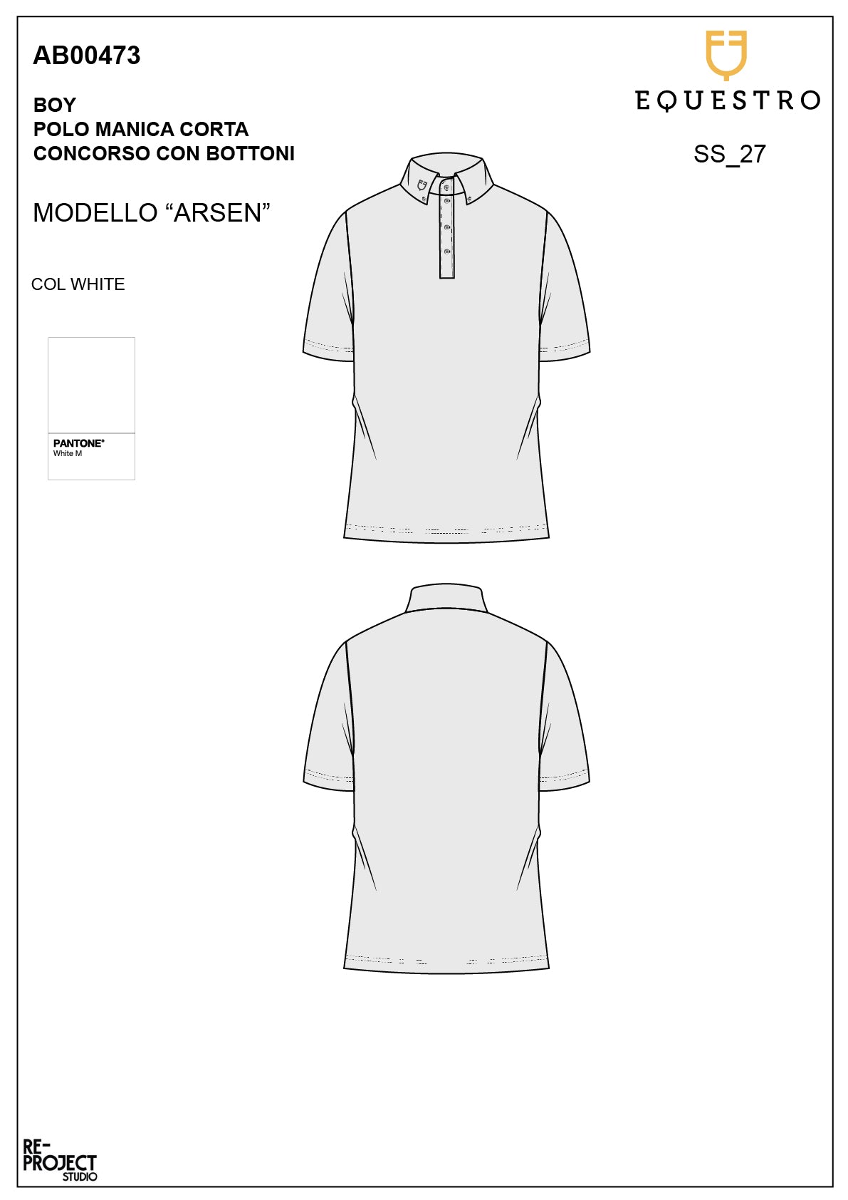 Boys' slim fit competition polo shirt with four buttons