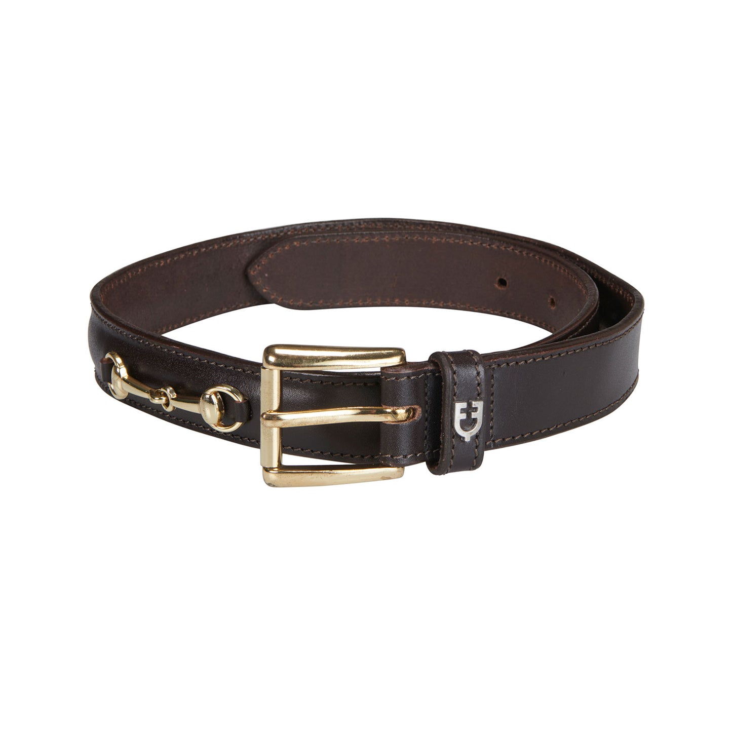 Leather belt with snaffle bits