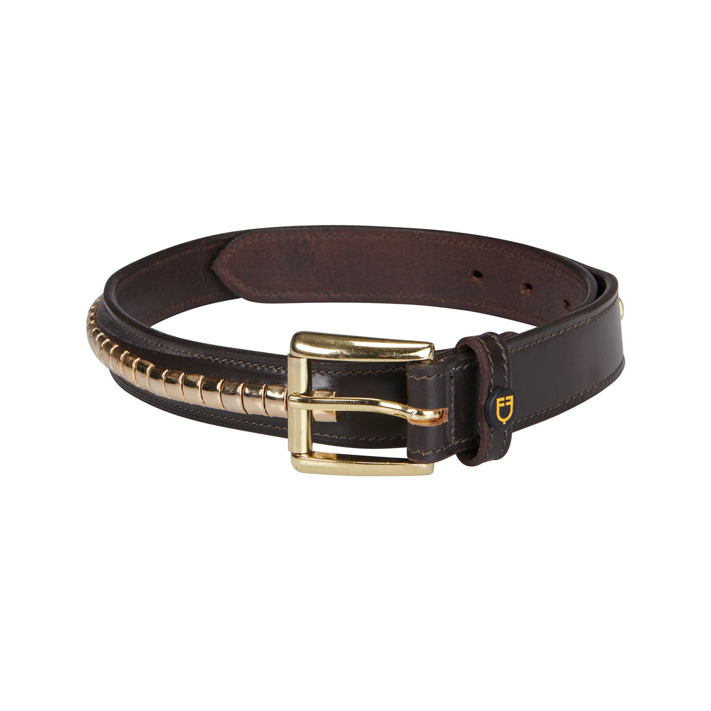 Leather belt with silver clincher