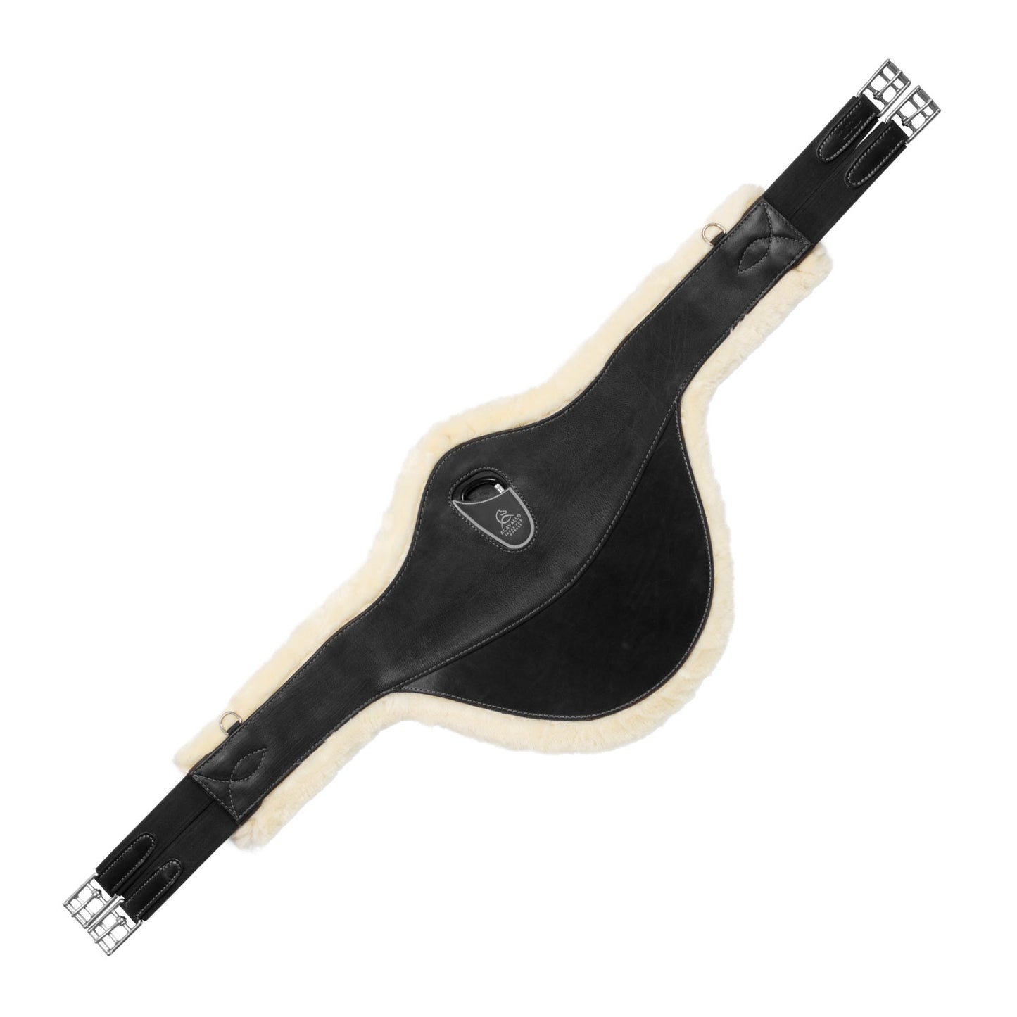 Jumping stud guard girth removable faux sheepskin