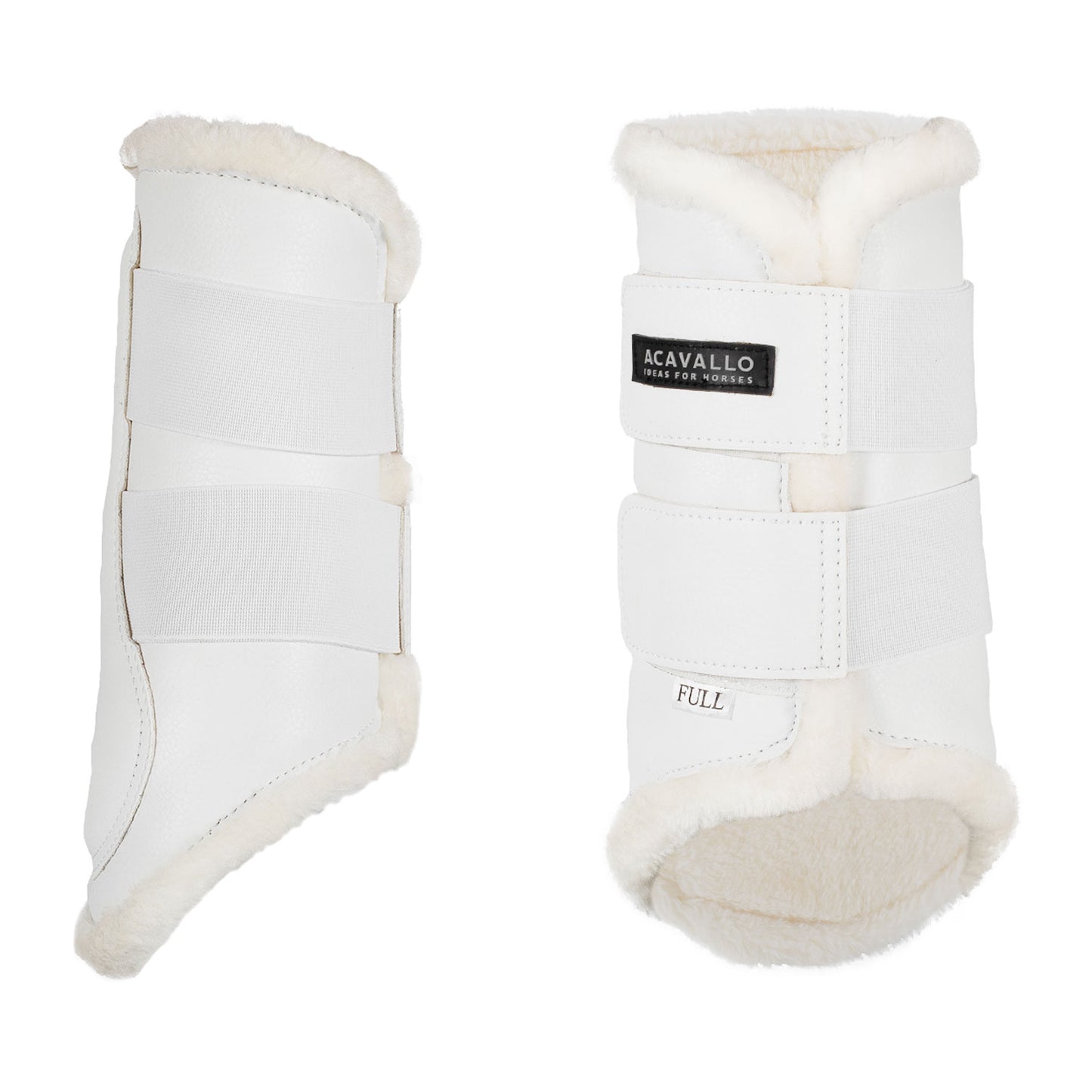 Front brushing boots faux sheepskin & hook-and-loop closure