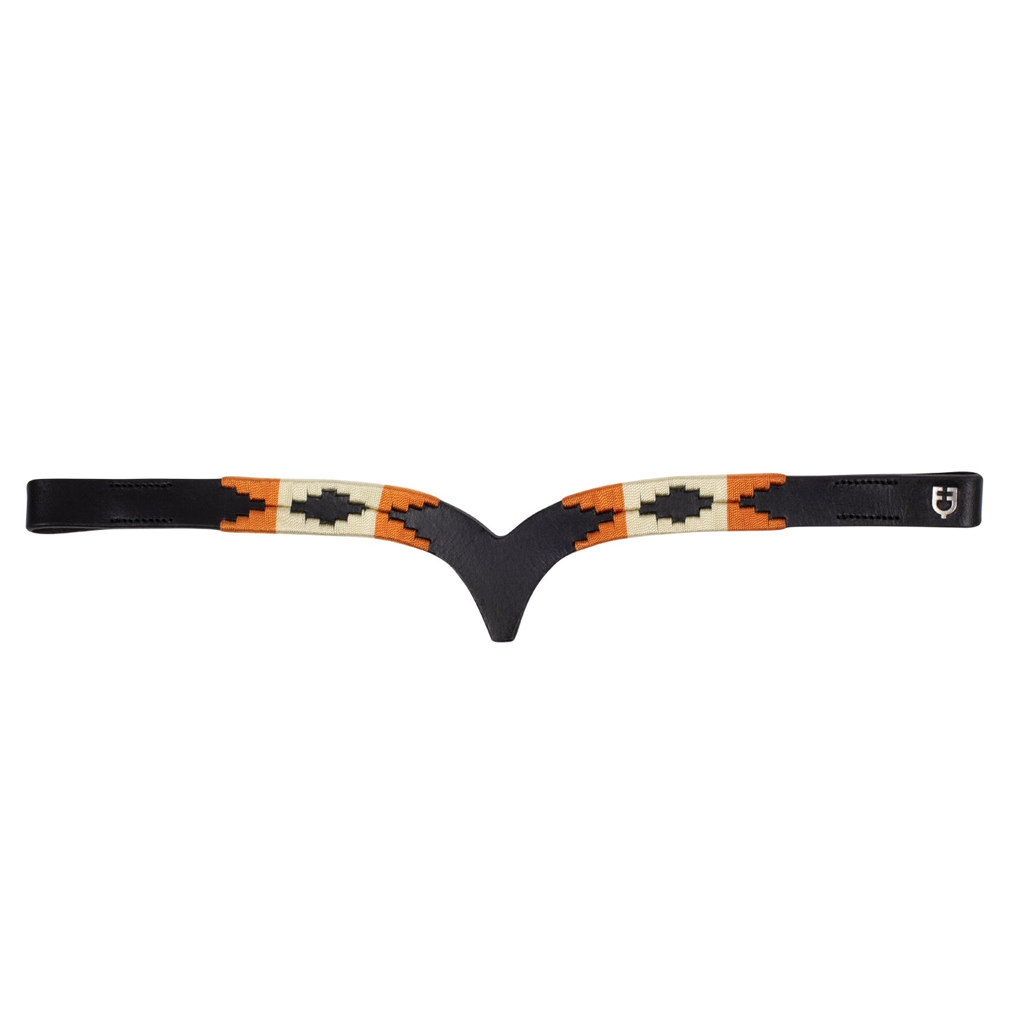 Leather browband with navajo decoration