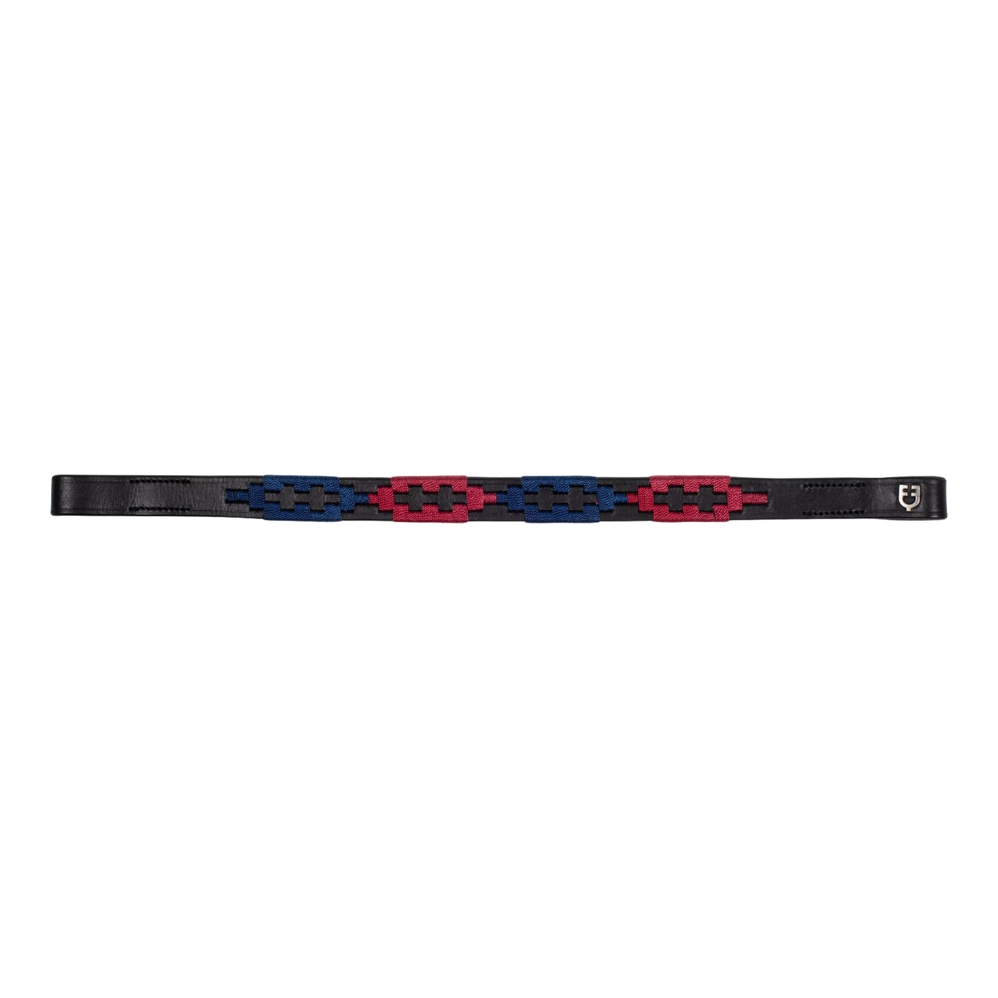 Leather browband with two-tone decorations