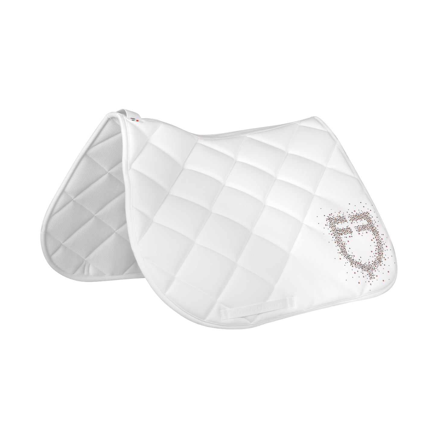 Jumping saddle pad rhinestone logo