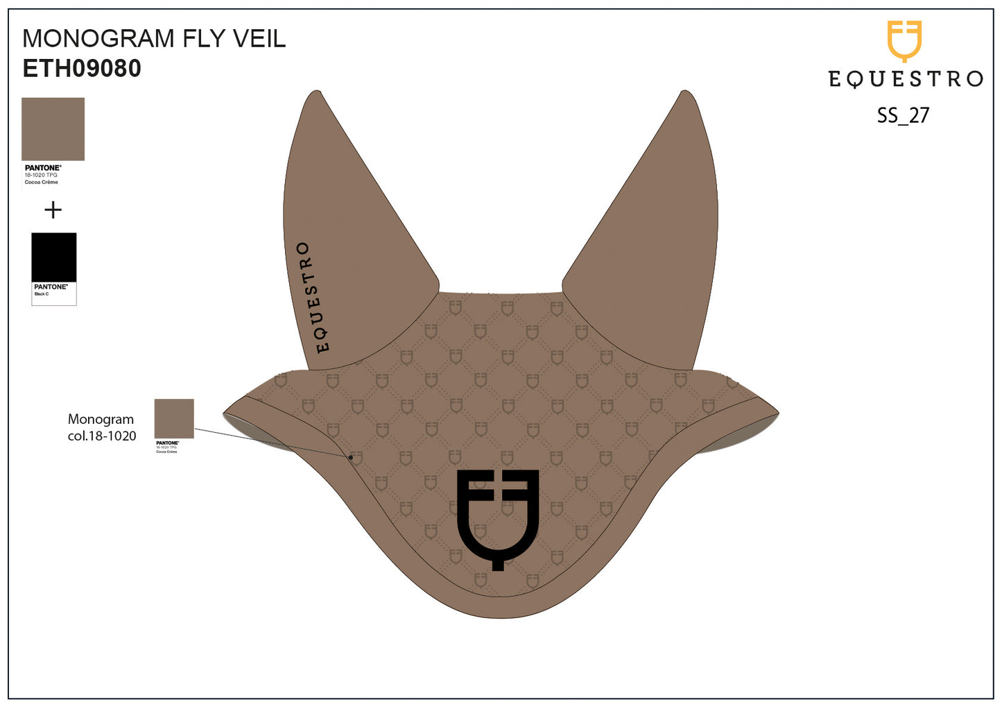 Fly veil with monogram print