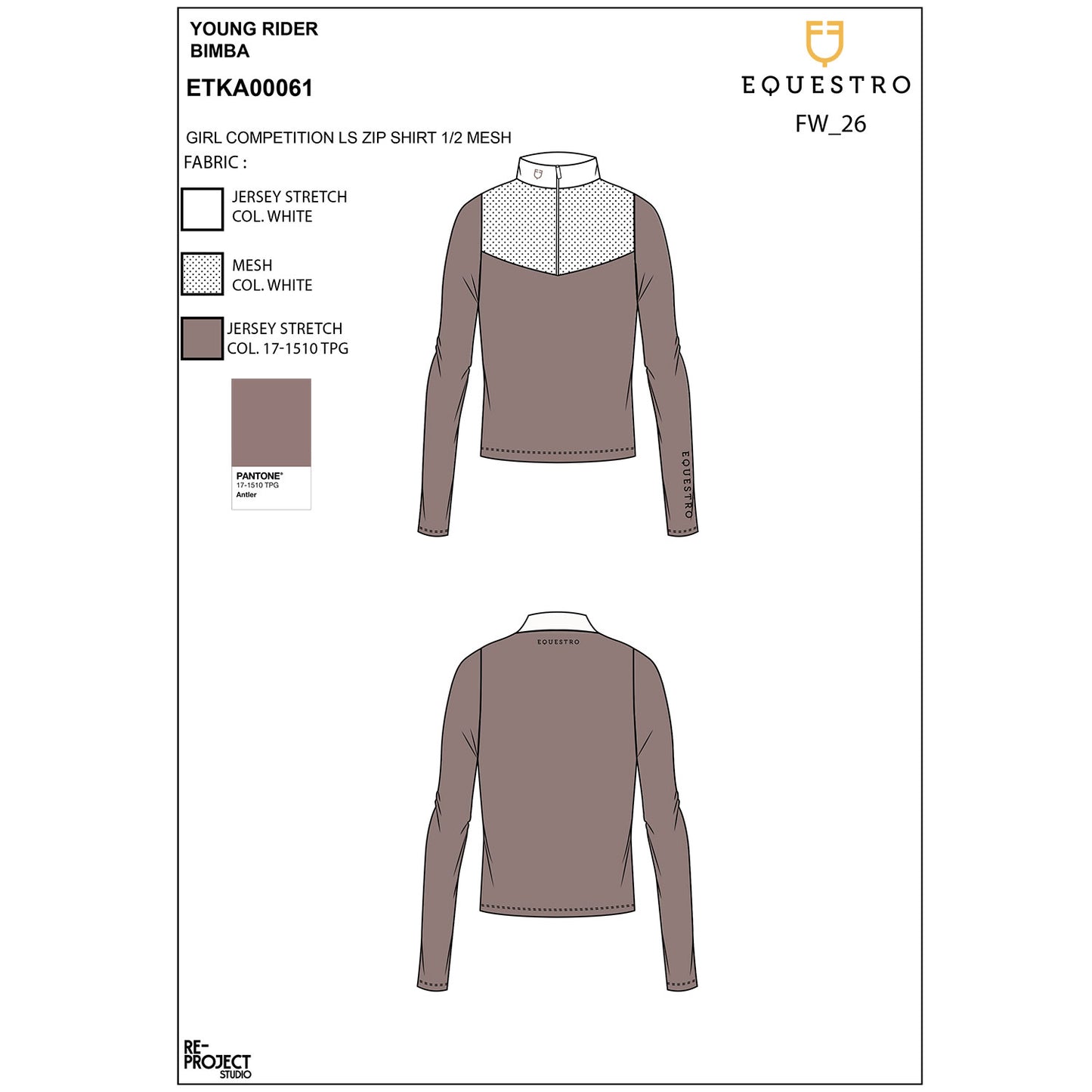 Girls' long-sleeved polo shirt