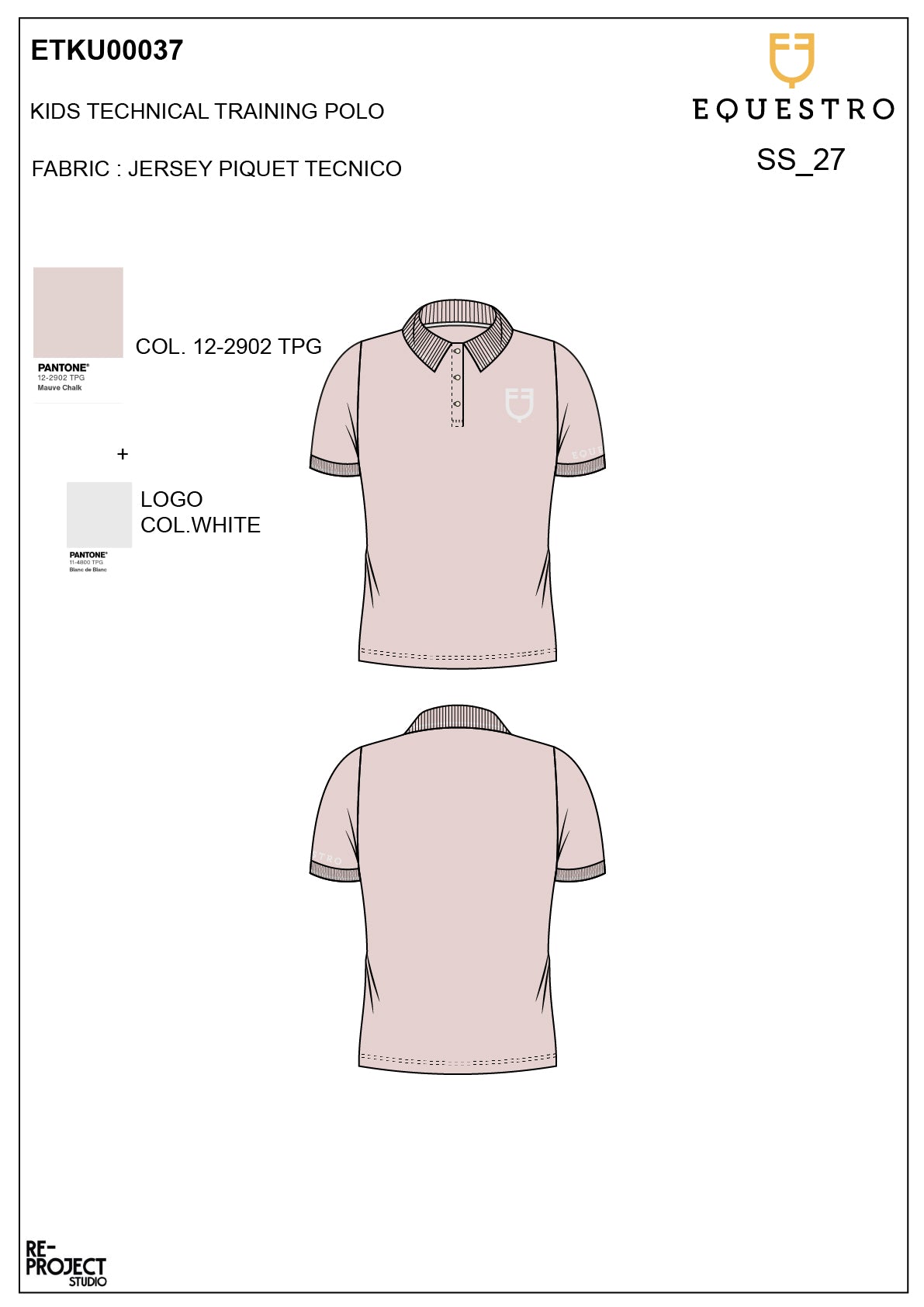 Kids' slim fit polo shirt in antibacterial technical fabric