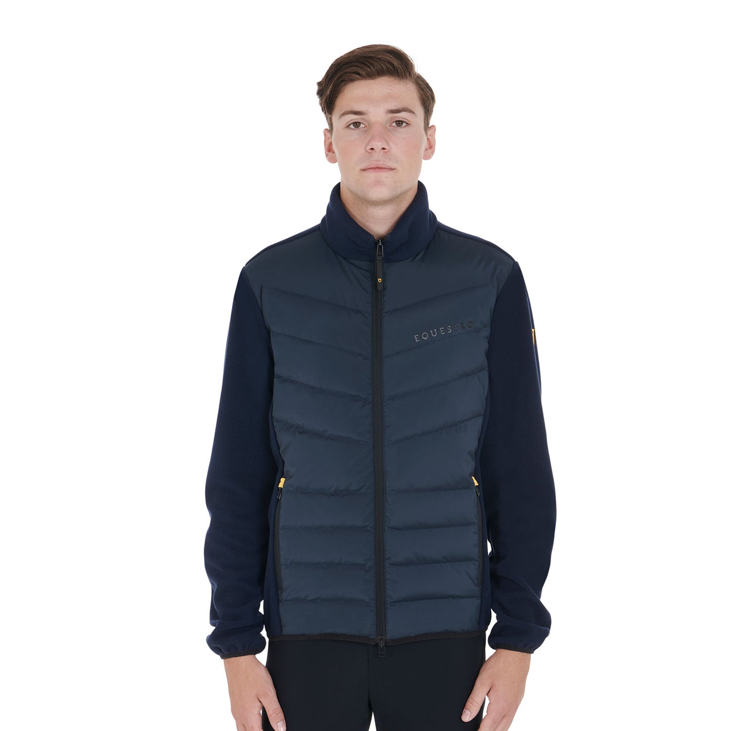 Men's fleece and padded nylon sweatshirt
