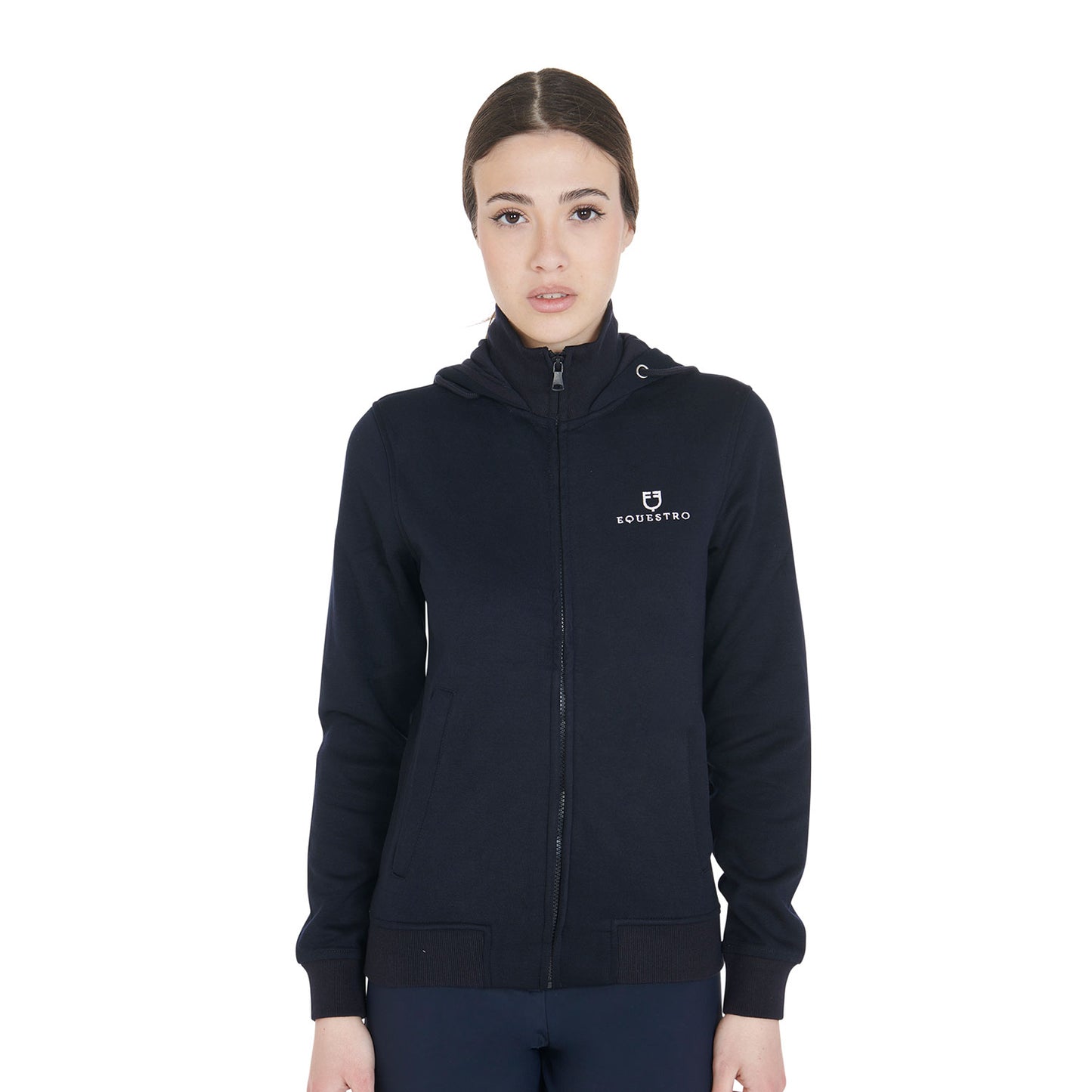Women's cotton sweatshirt with embroidered logo