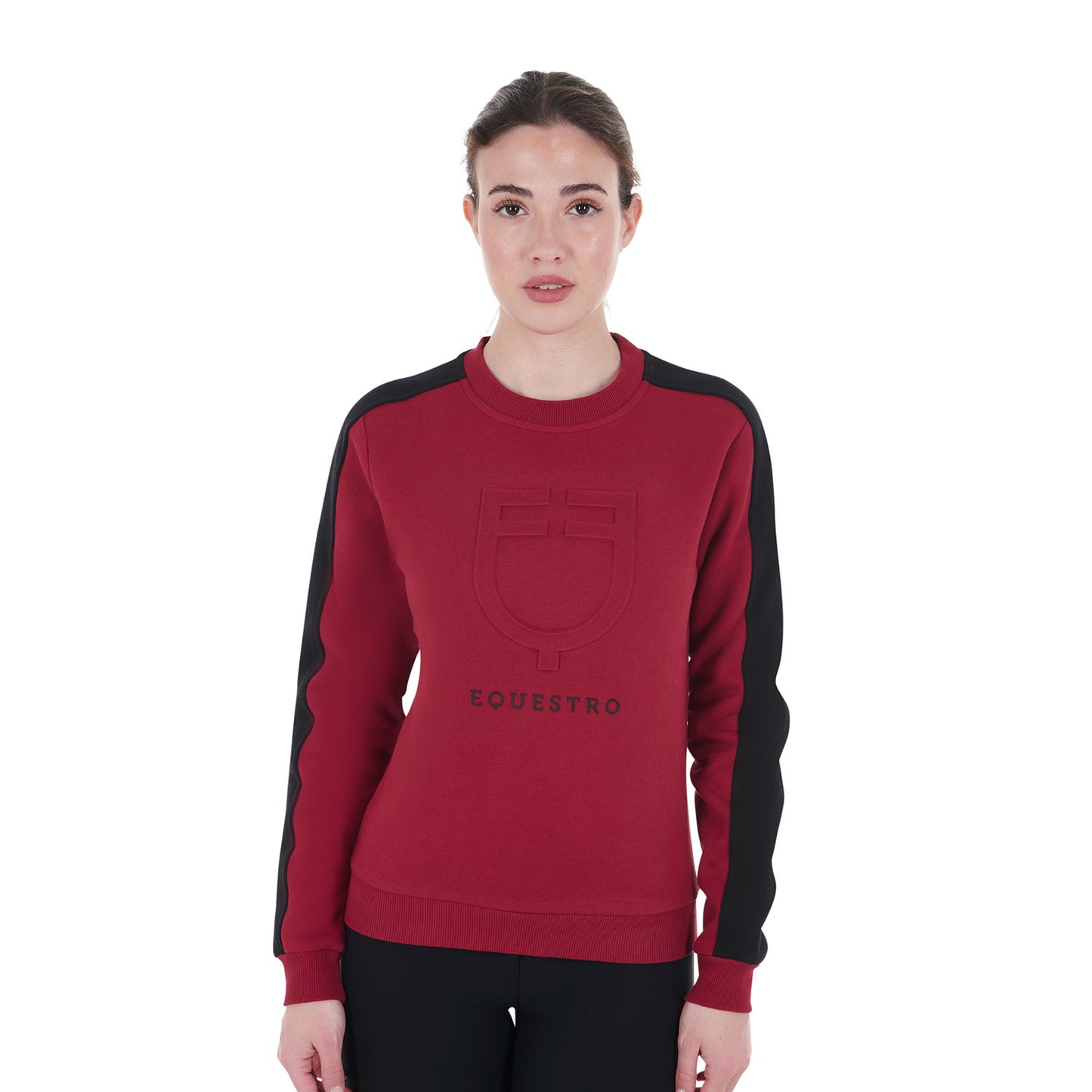 Women's crewneck sweatshirt with printed logo