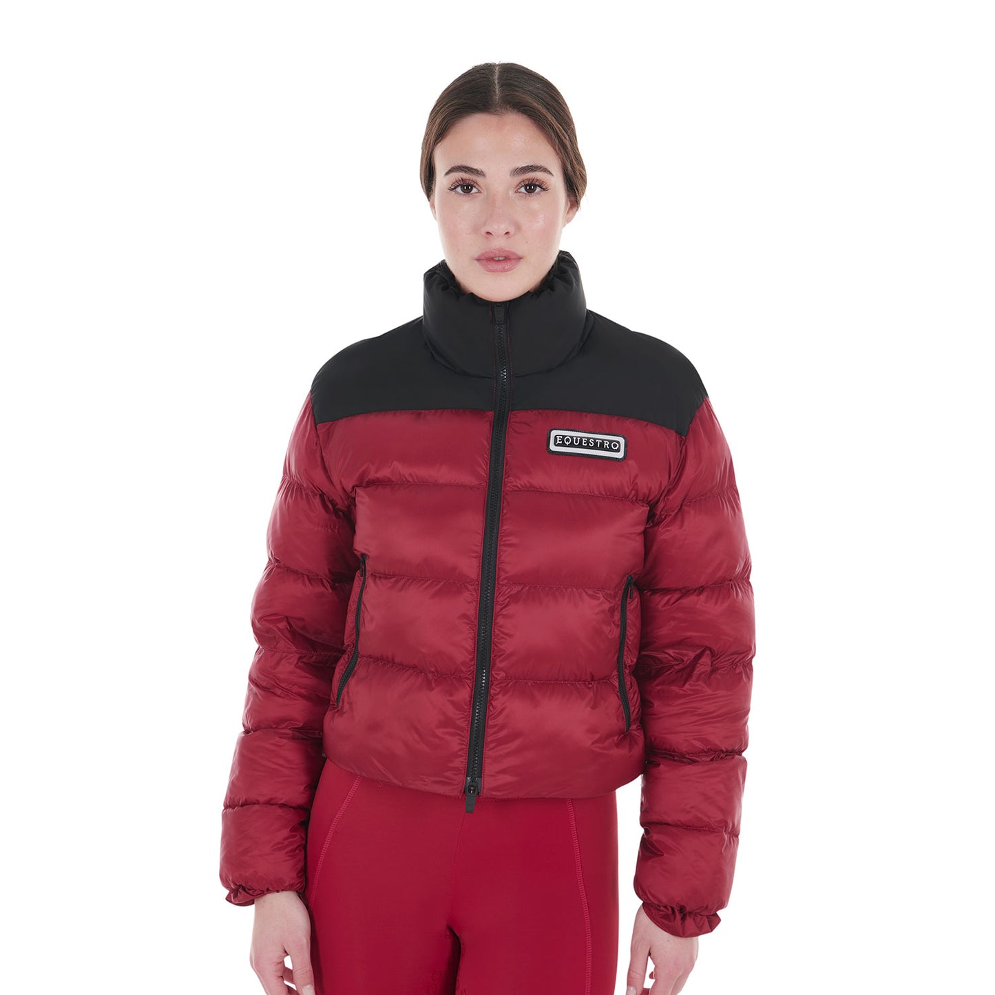 Women's cropped down jacket stretch fabric