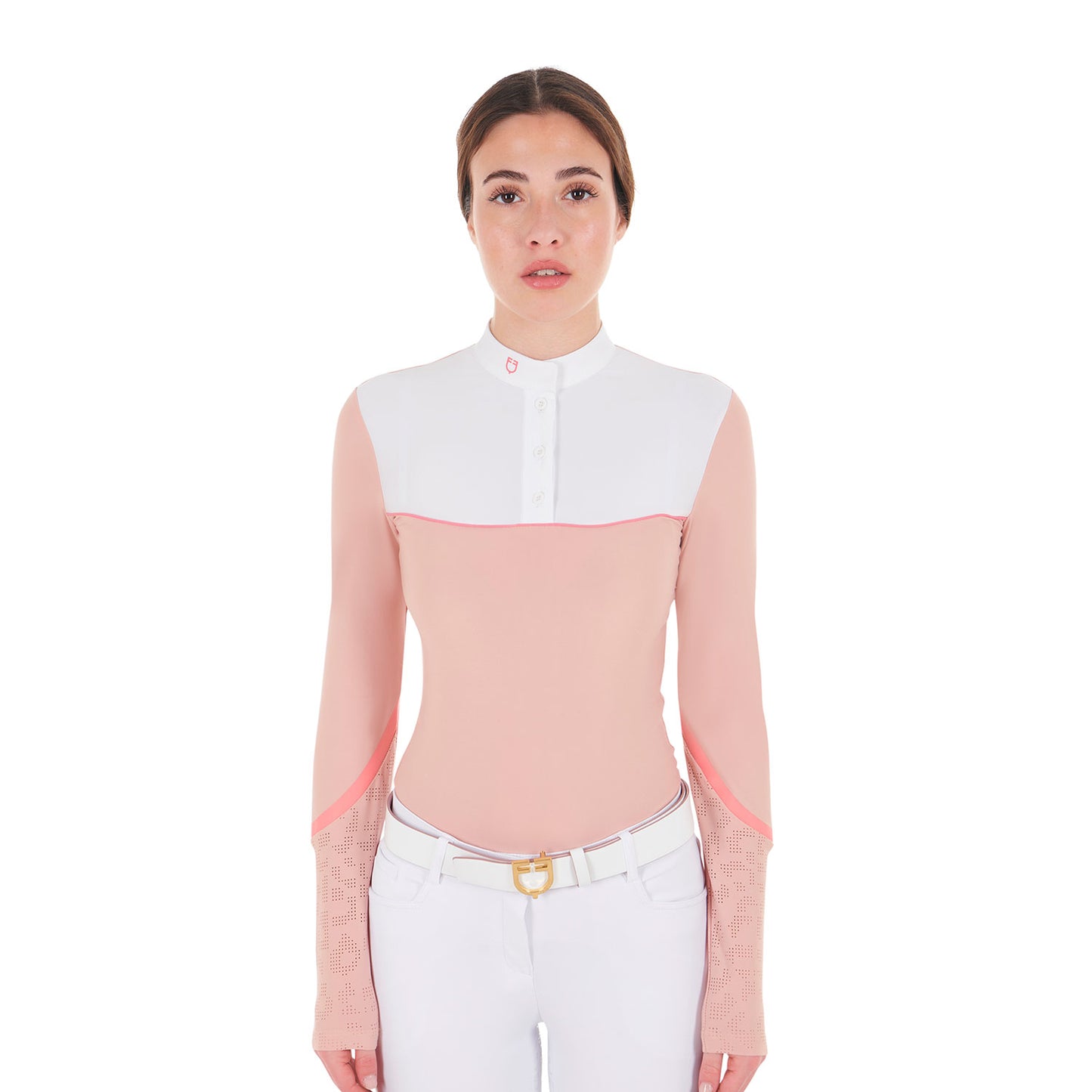 Women's slim fit competition polo shirt with buttons