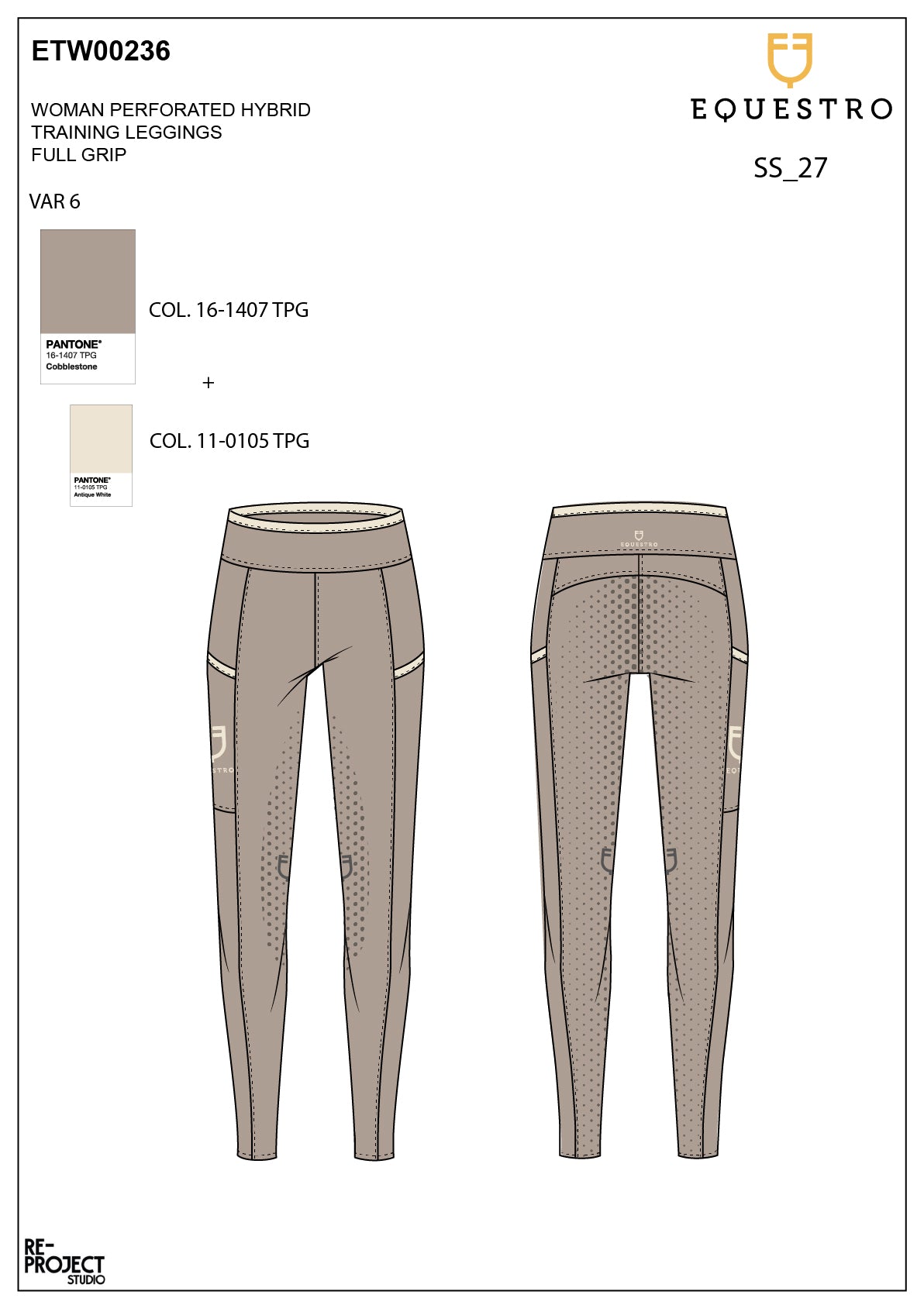 Women's leggings with perforated decorations
