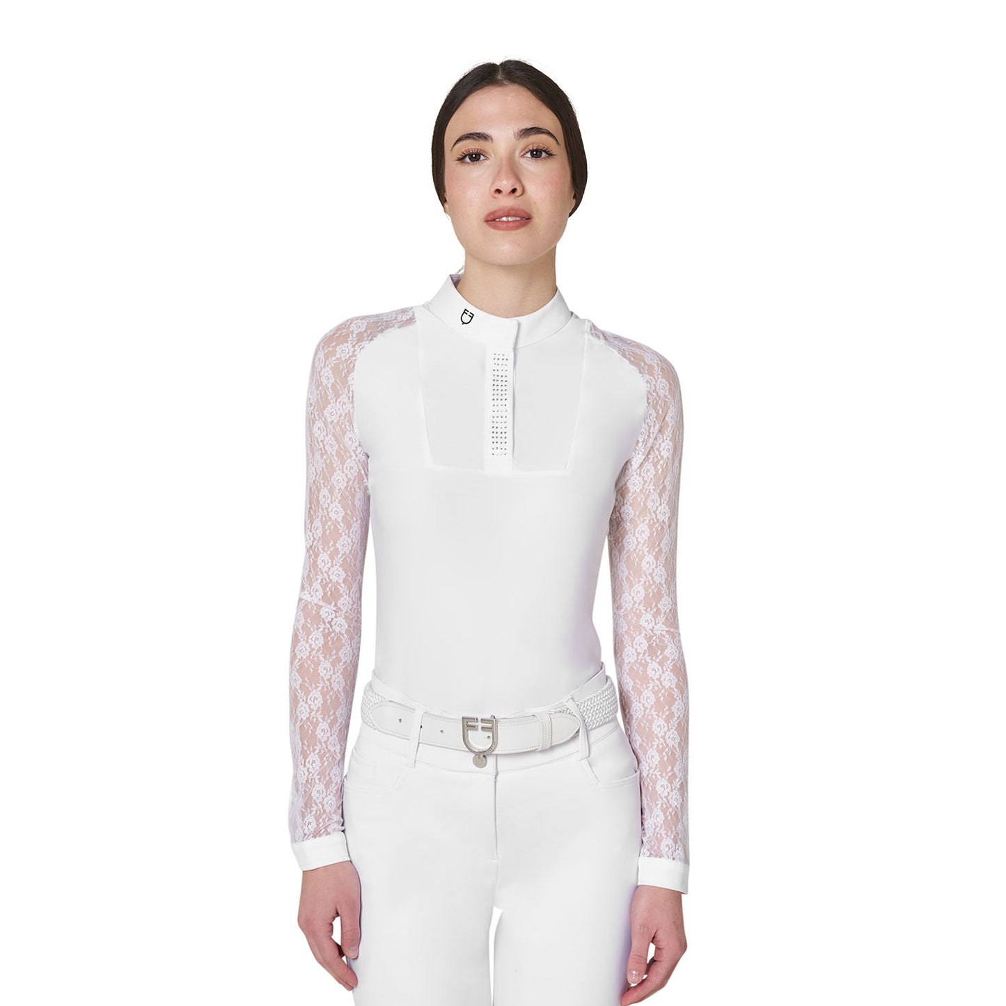 Women's lace long-sleeved competition polo shirt