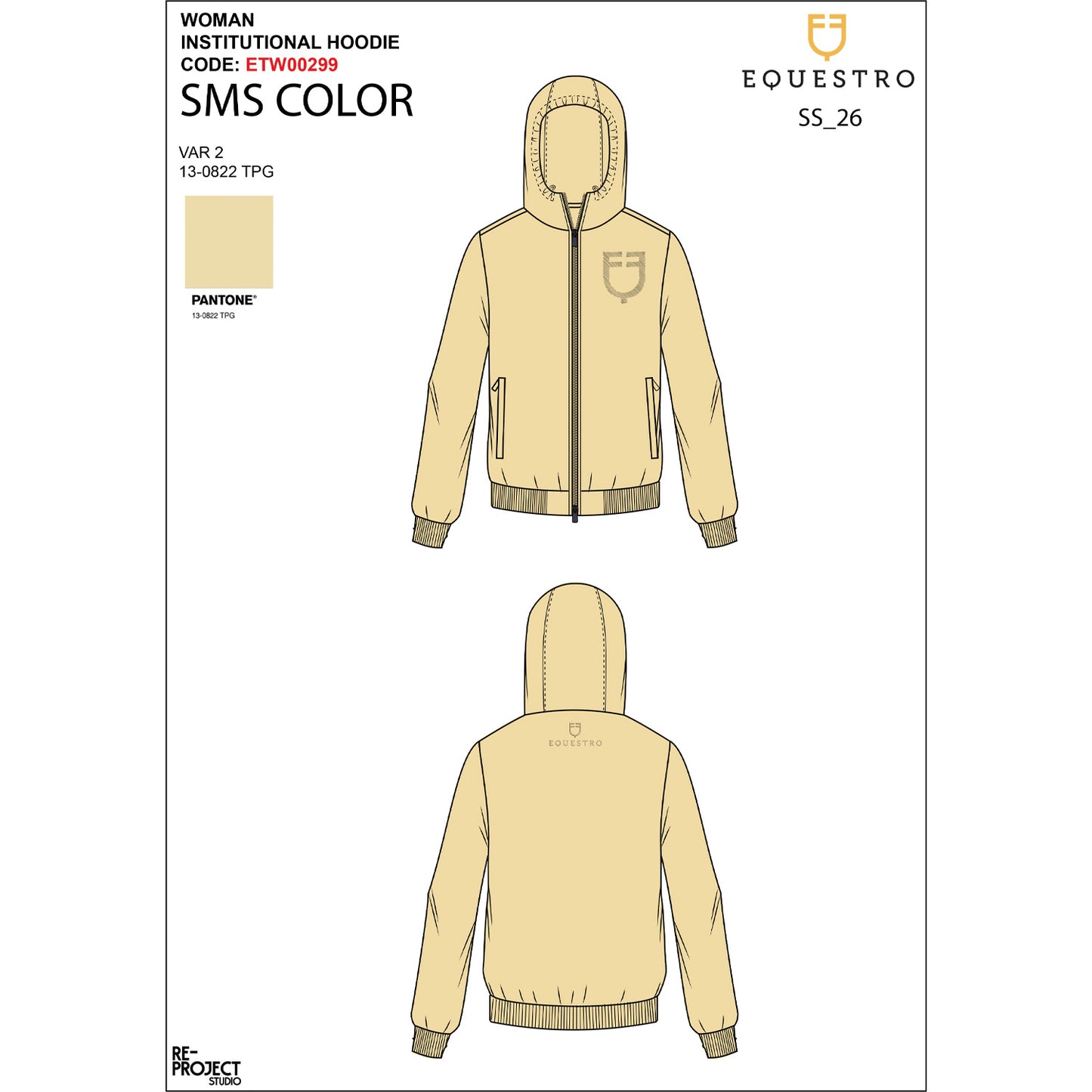 Women's sweatshirt with adjustable hood and zip