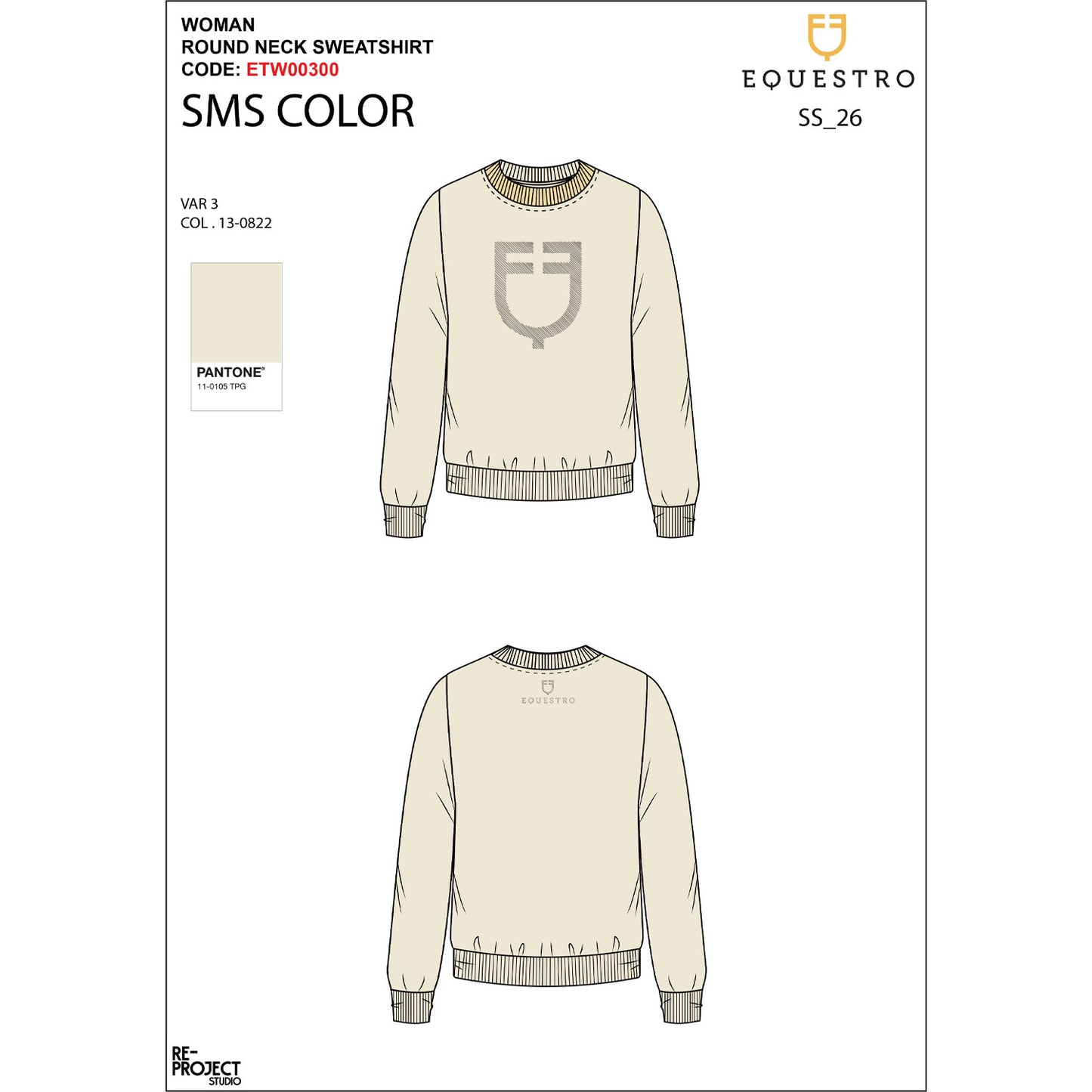 Women's crewneck sweatshirt with chest logo