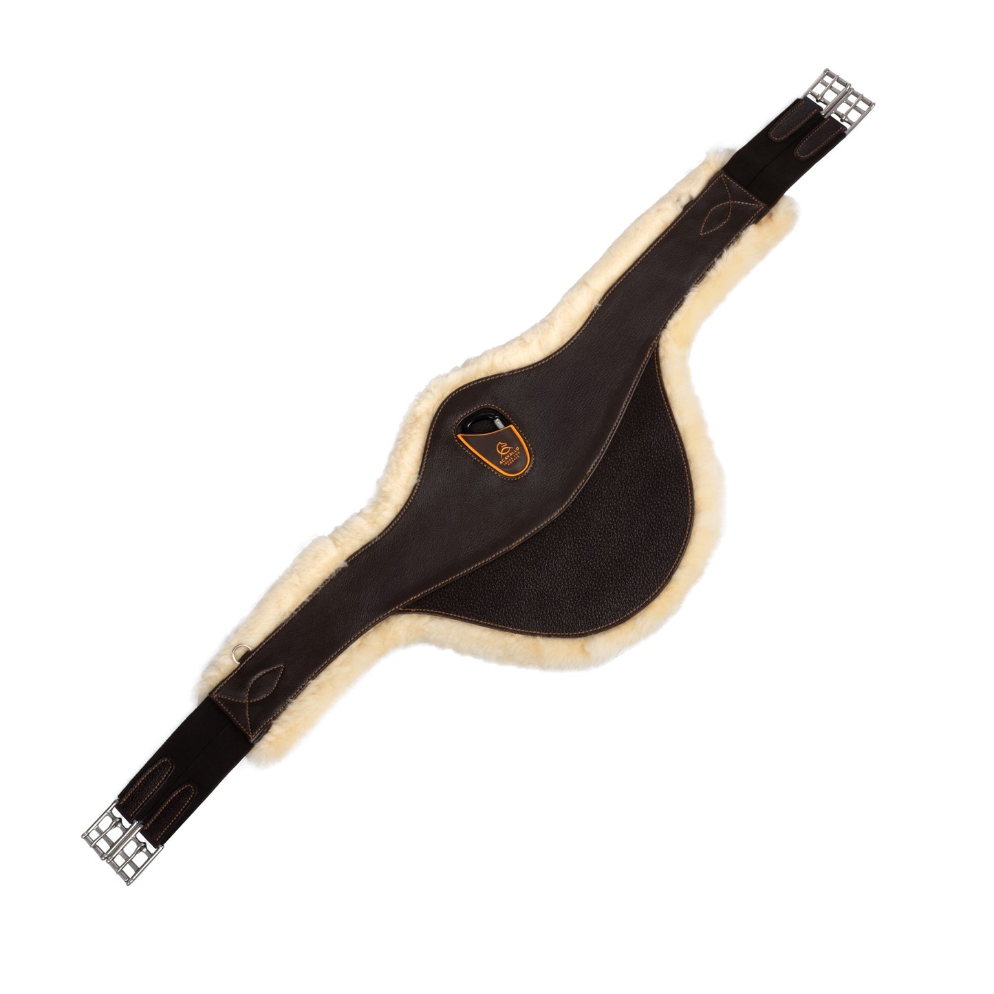 Acavallo leather girth for stud protection
