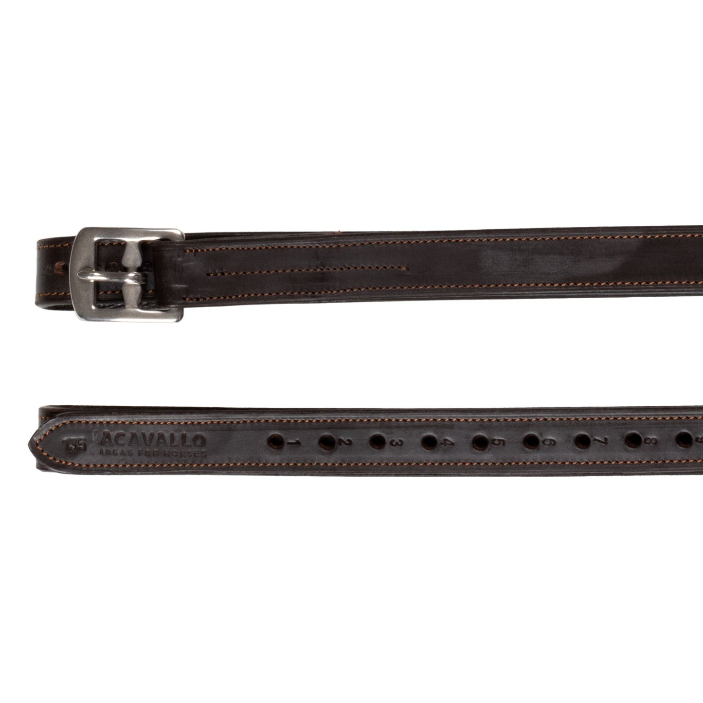 Calfskin stirrup leathers internal reinforcement