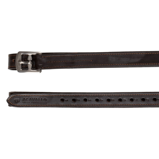 Calfskin stirrup leathers internal reinforcement