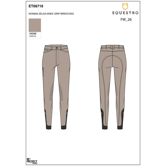 Women's slim fit grip breeches with logo
