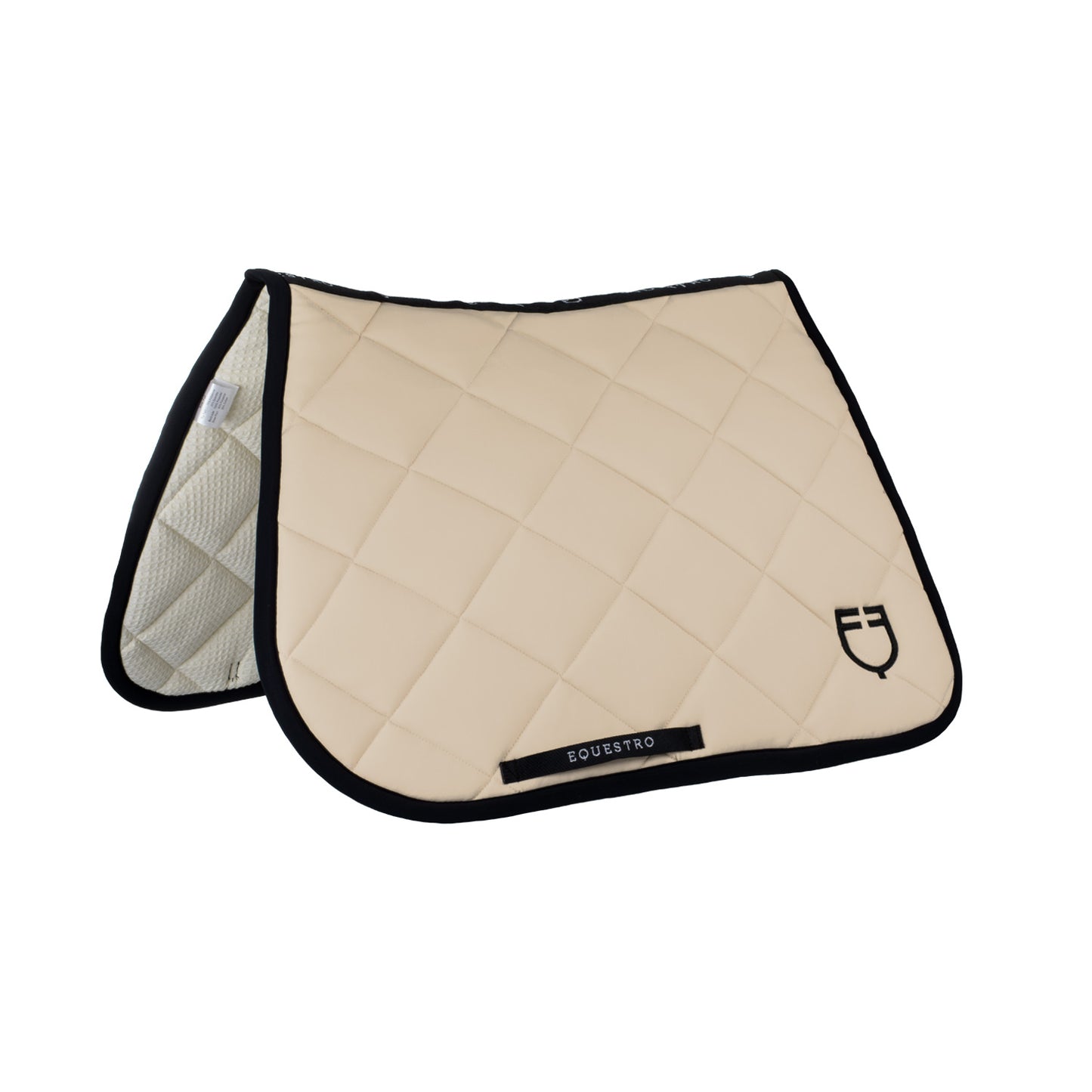 Jumping saddle pad with embroidered logo black line edition