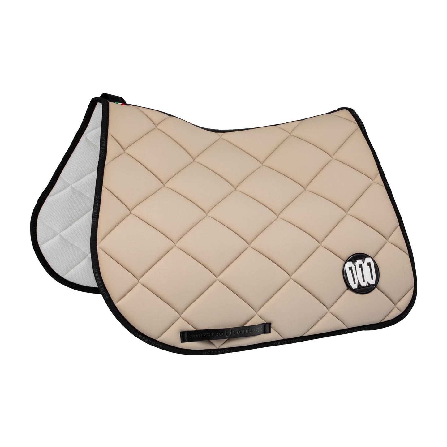 Technical fabric saddle pad with number holder