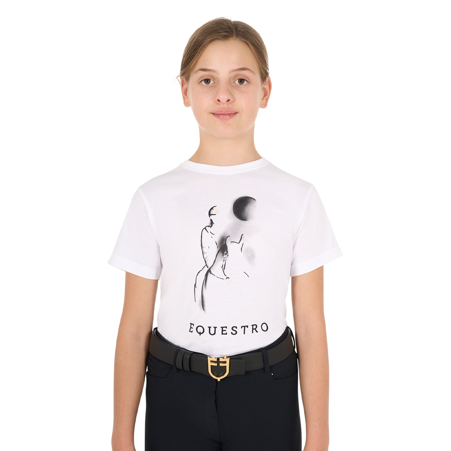 Girls' slim fit T-shirt moonlight print