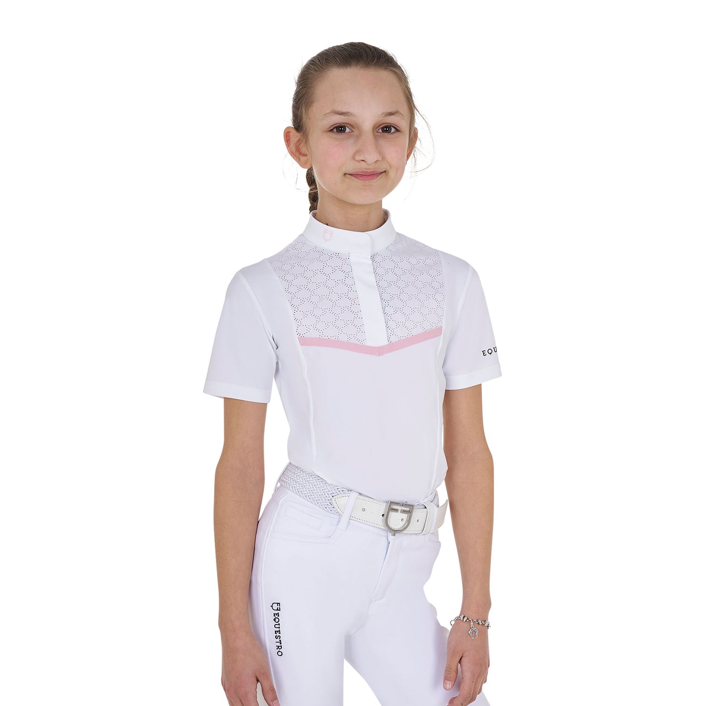 Girls' slim fit competition jacket with chest perforated inserts