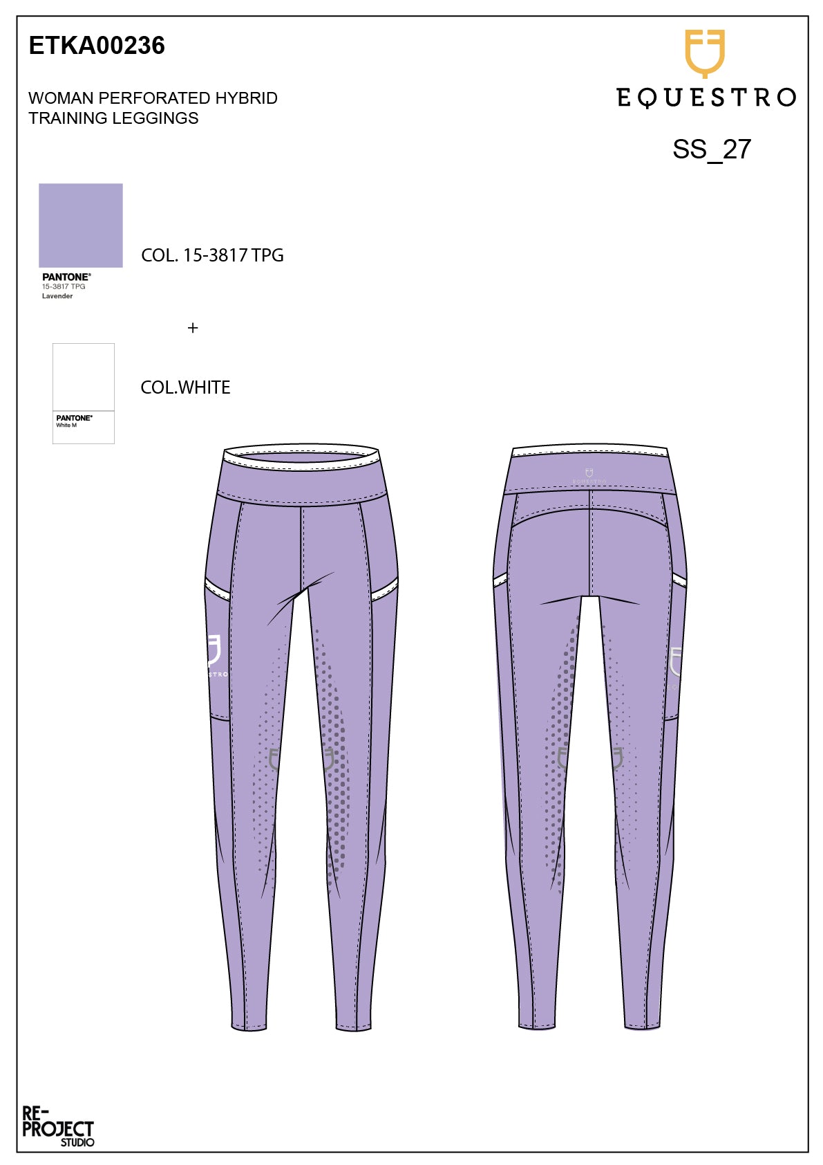 Girls' leggings with perforated decorations