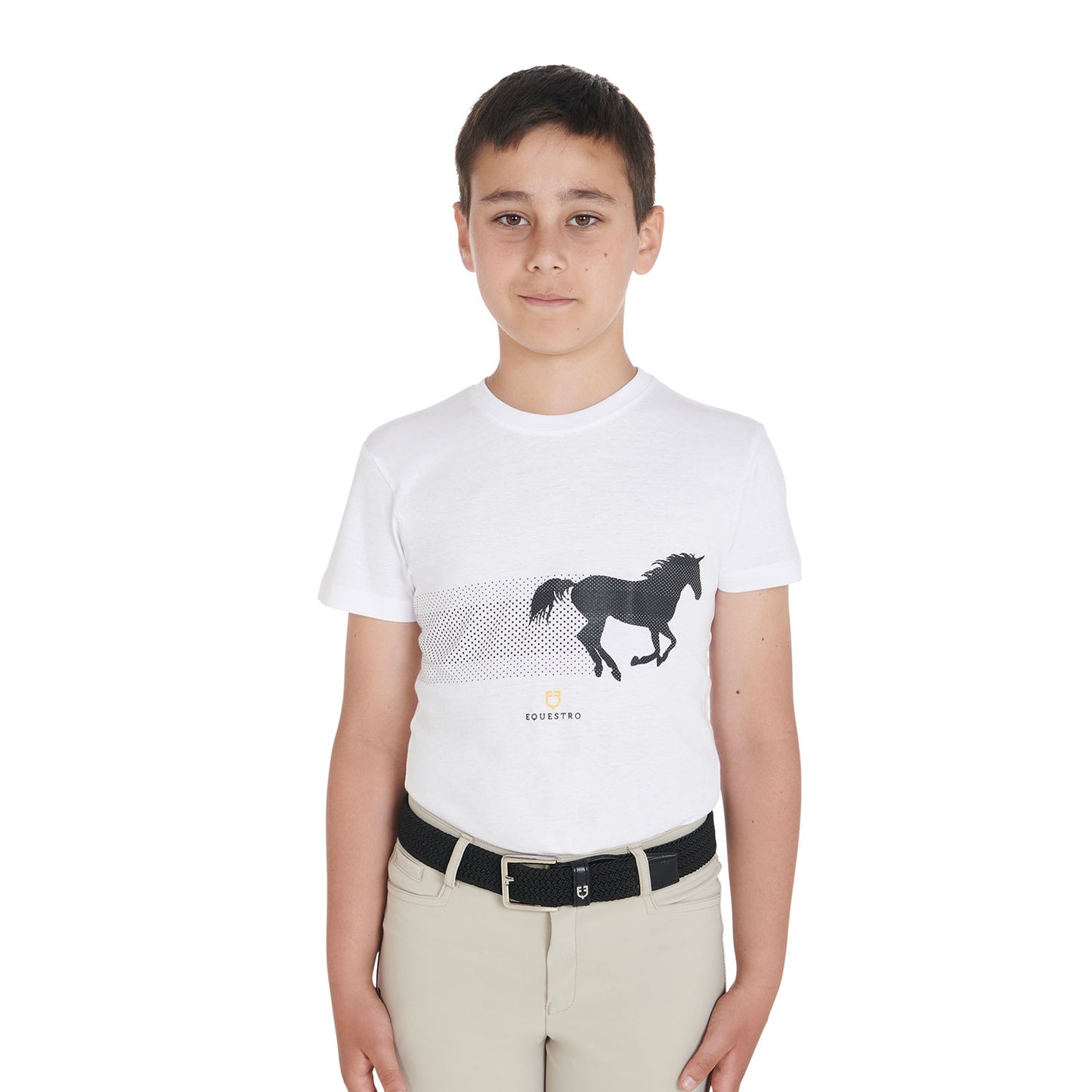 Boys' slim fit t-shirt with race horse