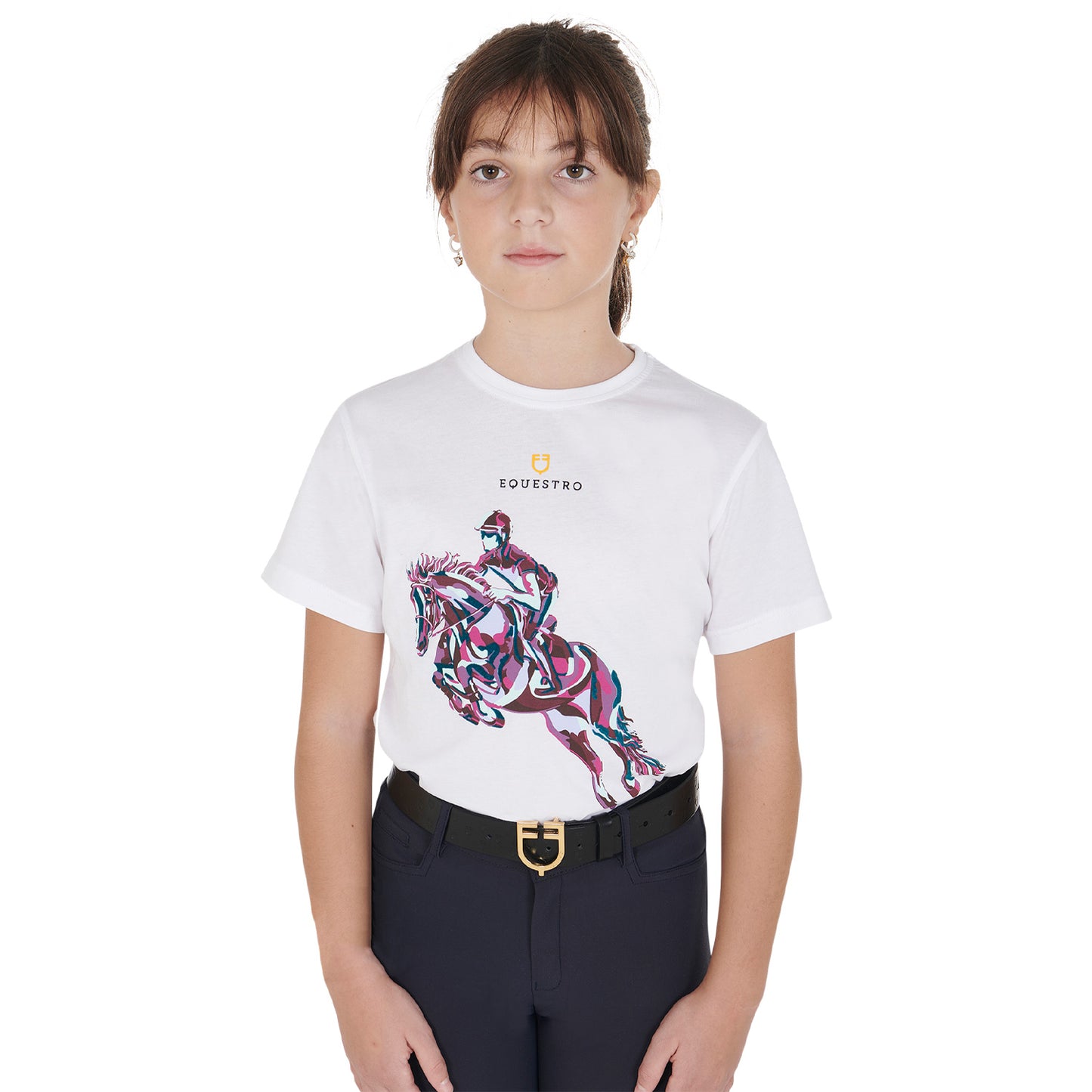 Kids' slim fit t-shirt with jumping print