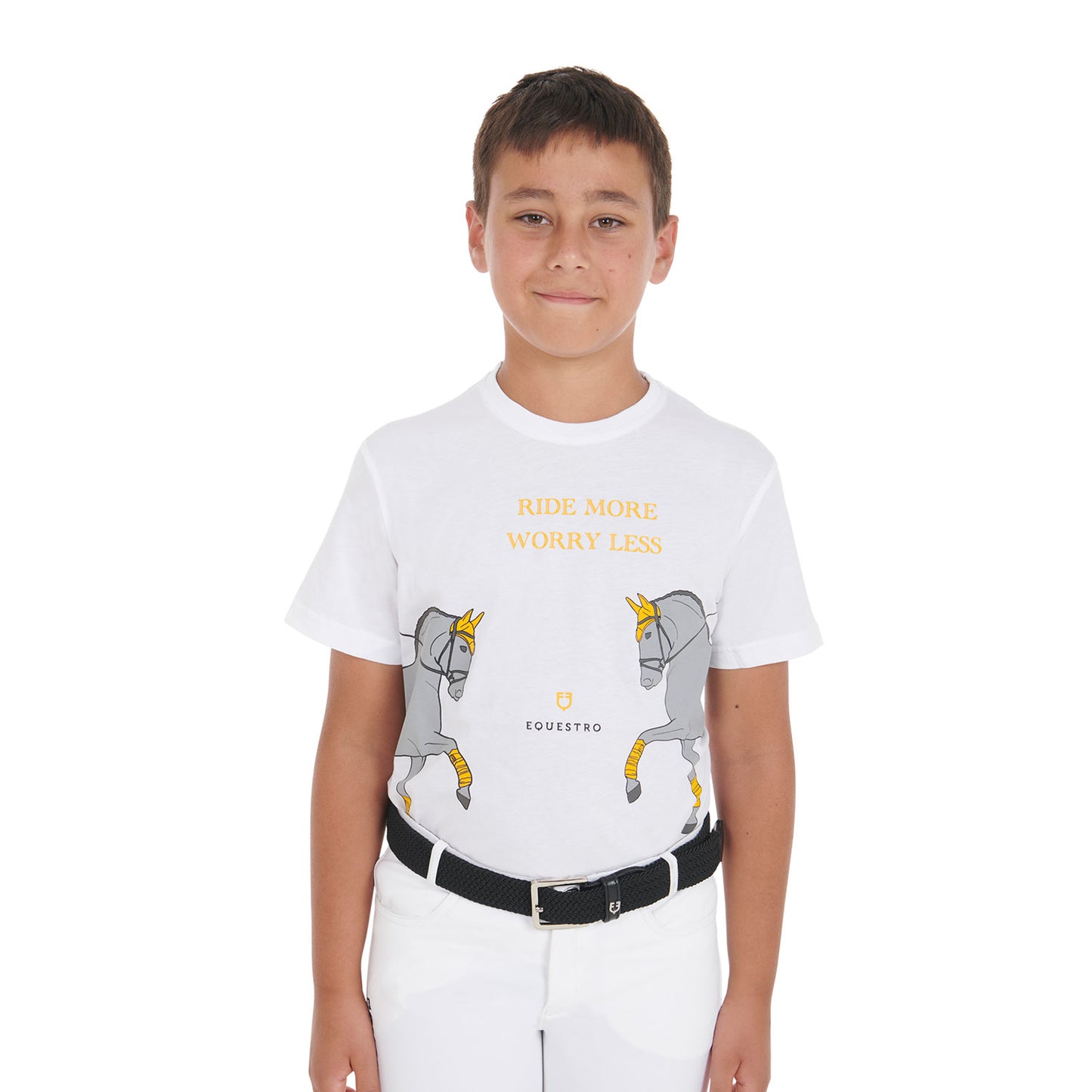 Kids' slim fit t-shirt with dressage print