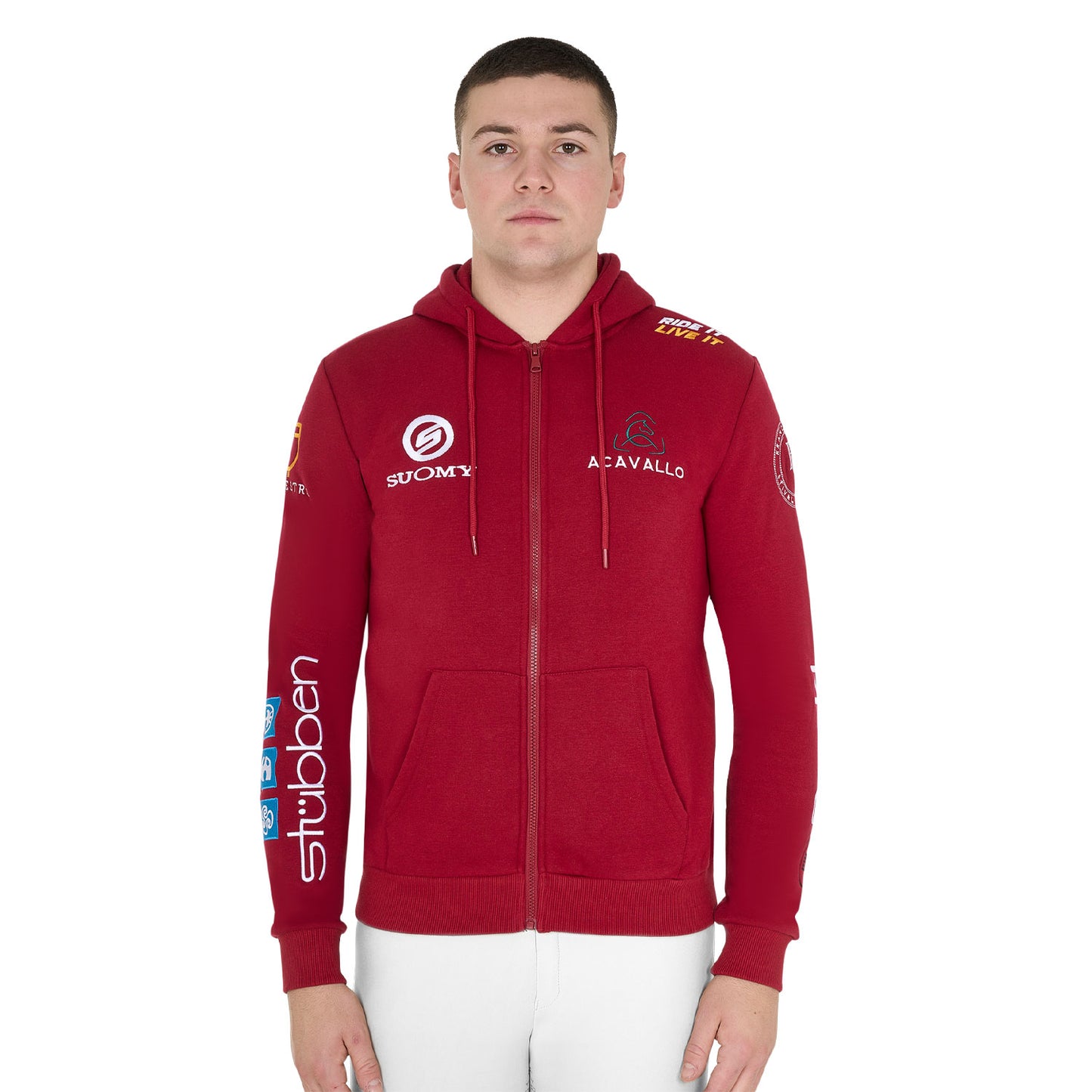 Men's hoddie with multilogo patches