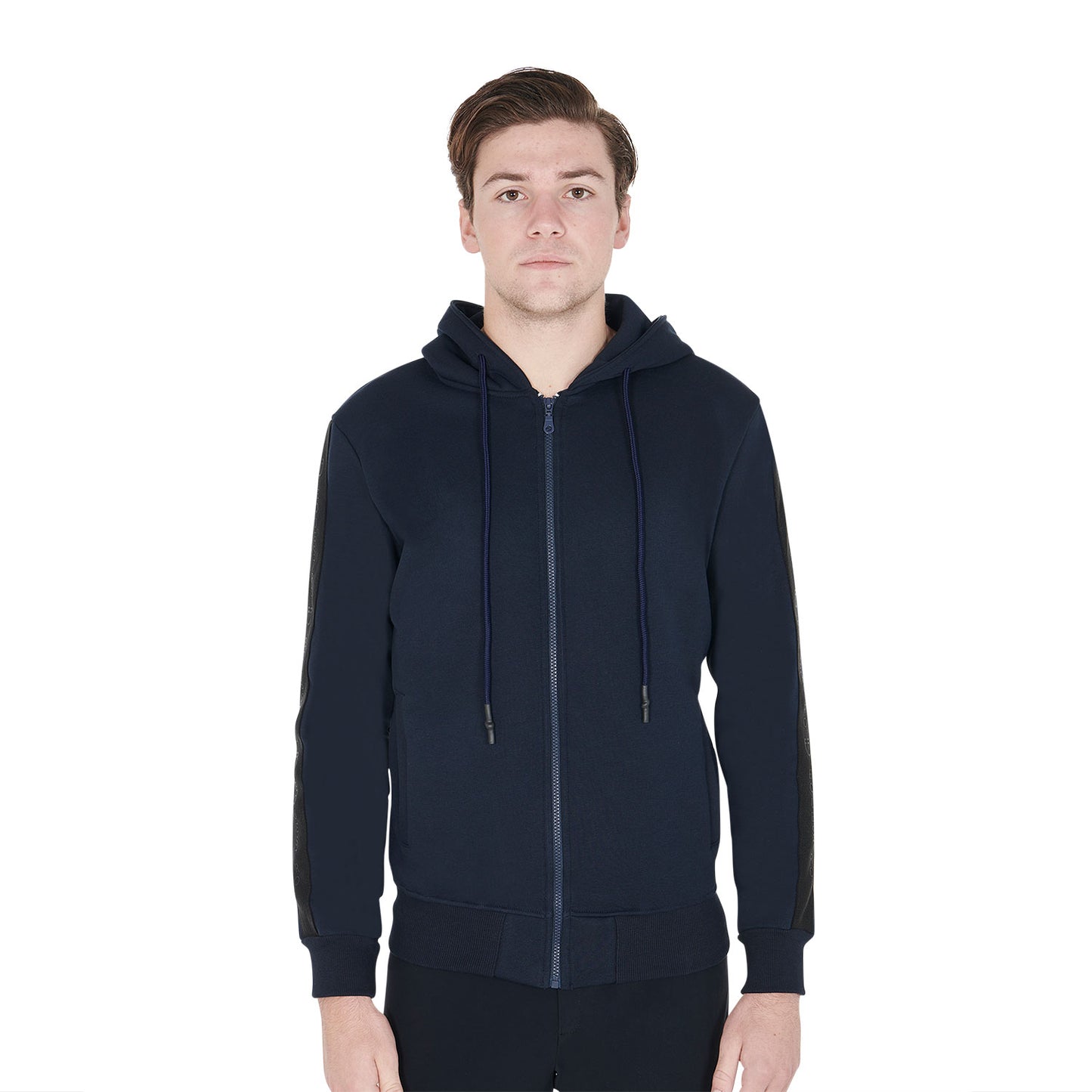 Men's sweatshirt with hood and front zip