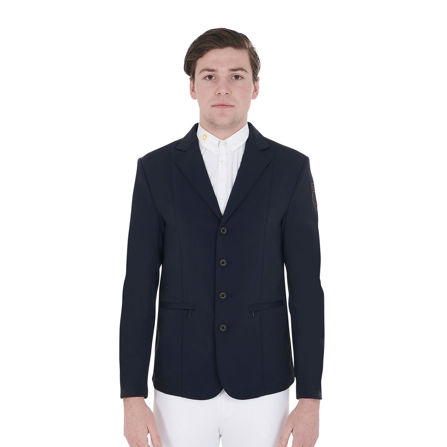Men's competition jacket with contrasting embroidered logo