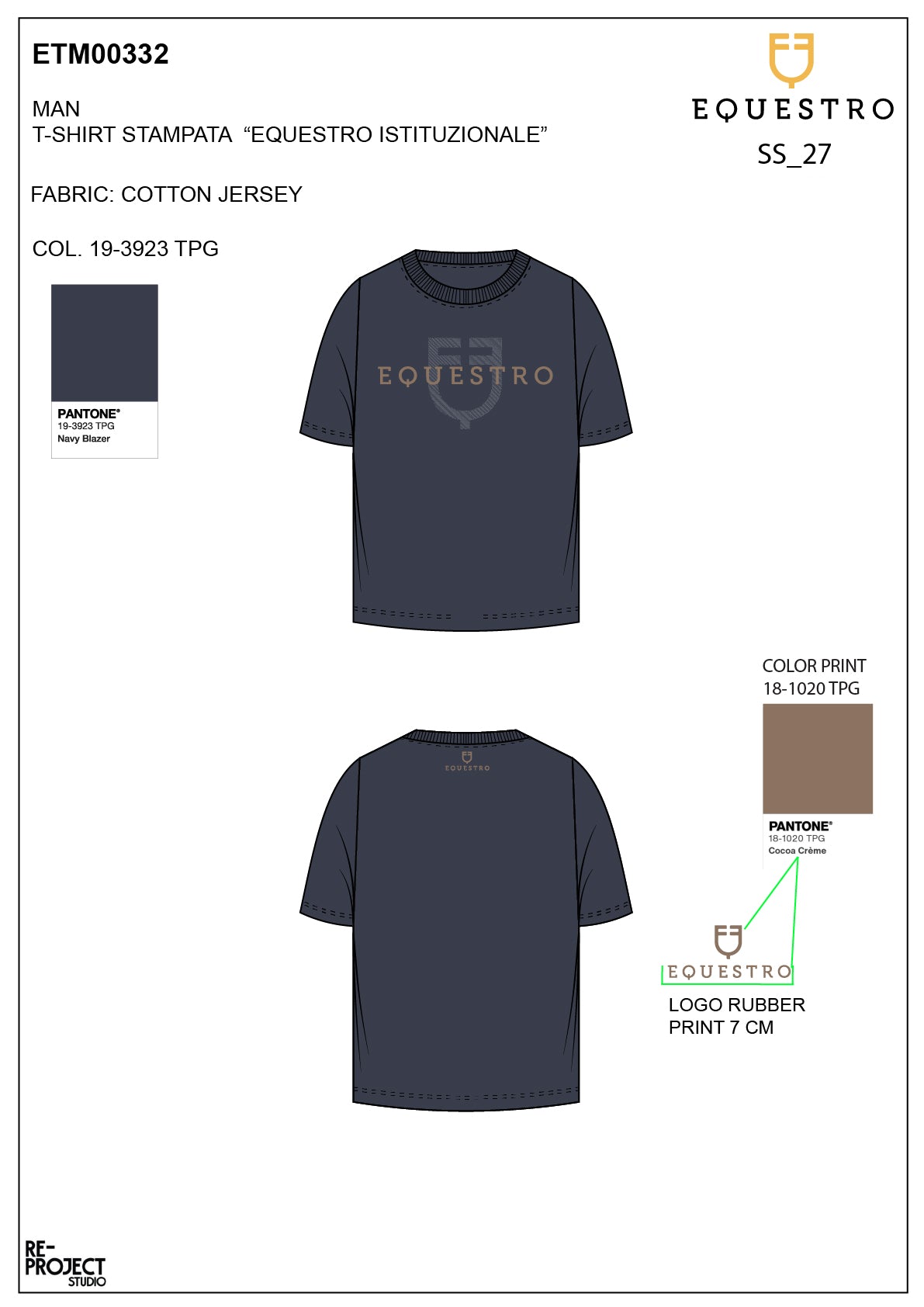 Men's basic T-shirt with glossy logo