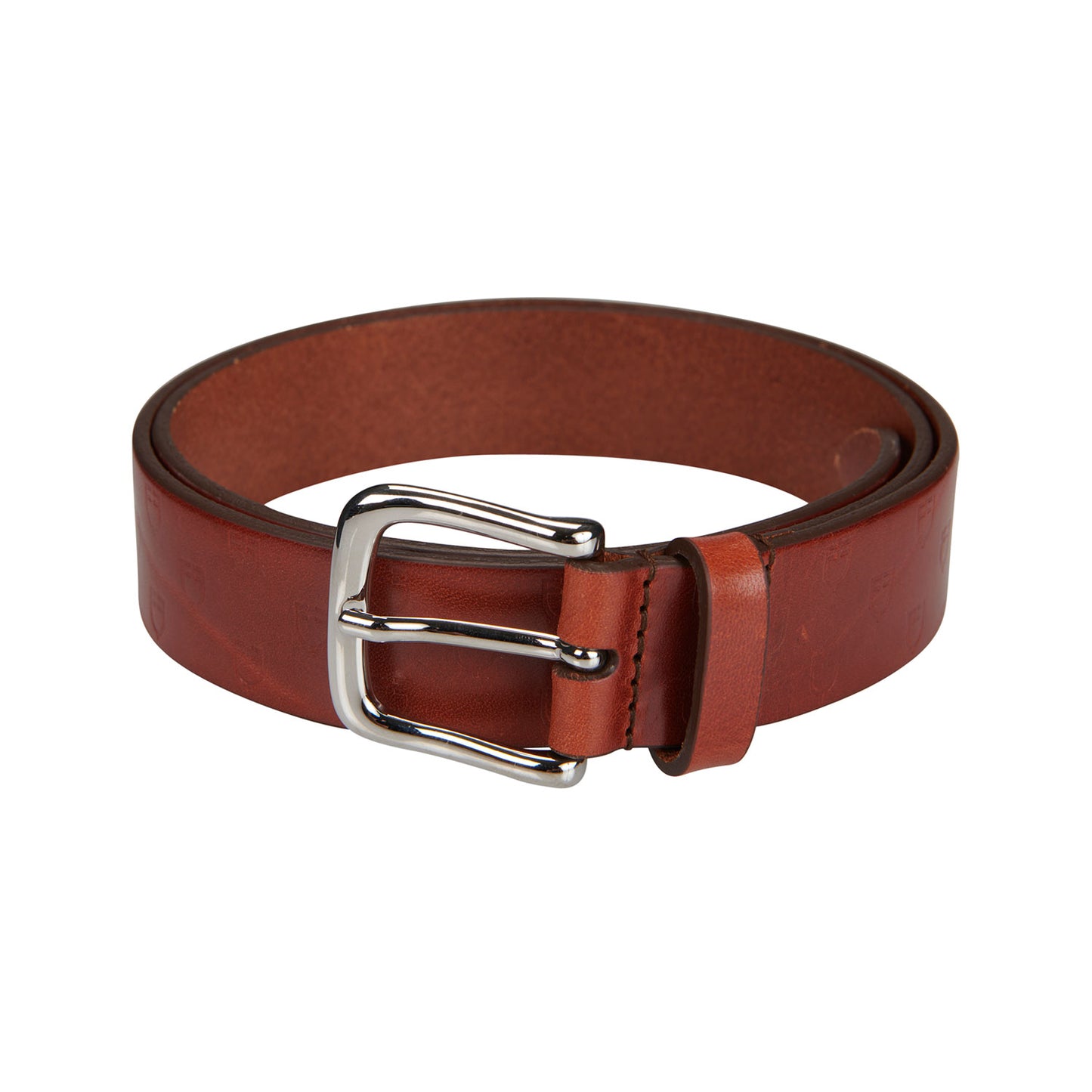 Leather belt with logo
