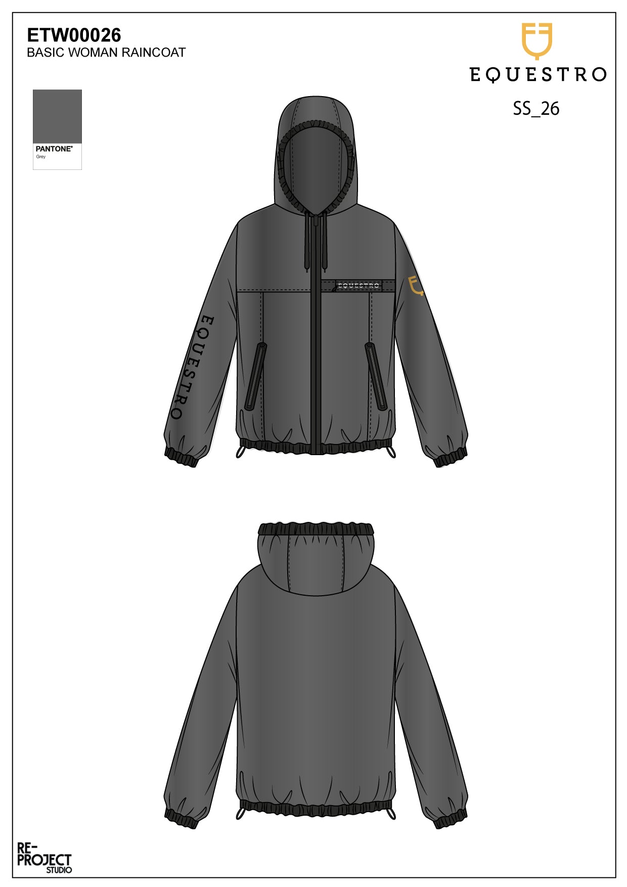 Women's transparent technical raincoat