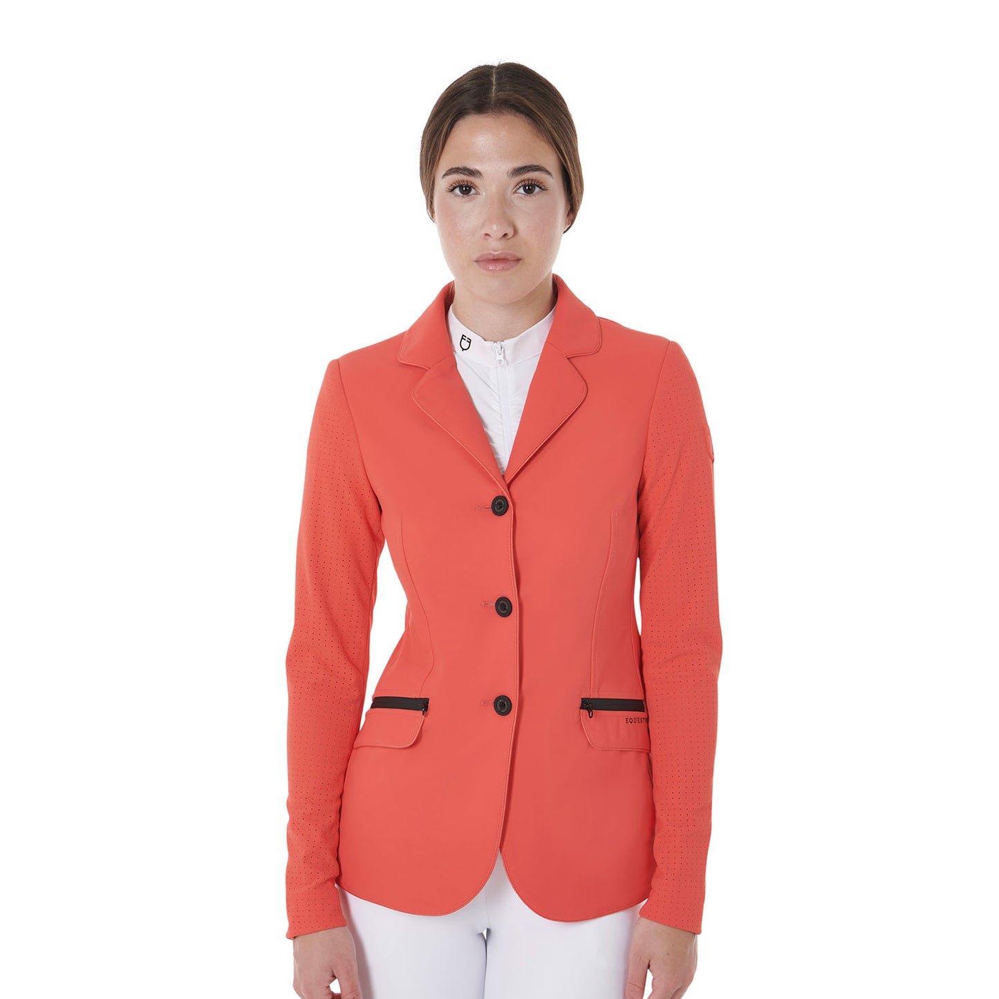 Women's competition jacket three buttons perforated fabric