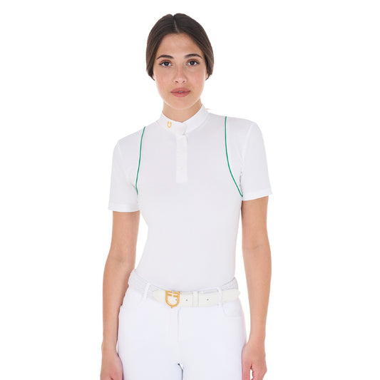 Women's slim fit competition polo shirt with buttons
