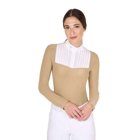 Women's slim fit competition polo shirt rhinestones