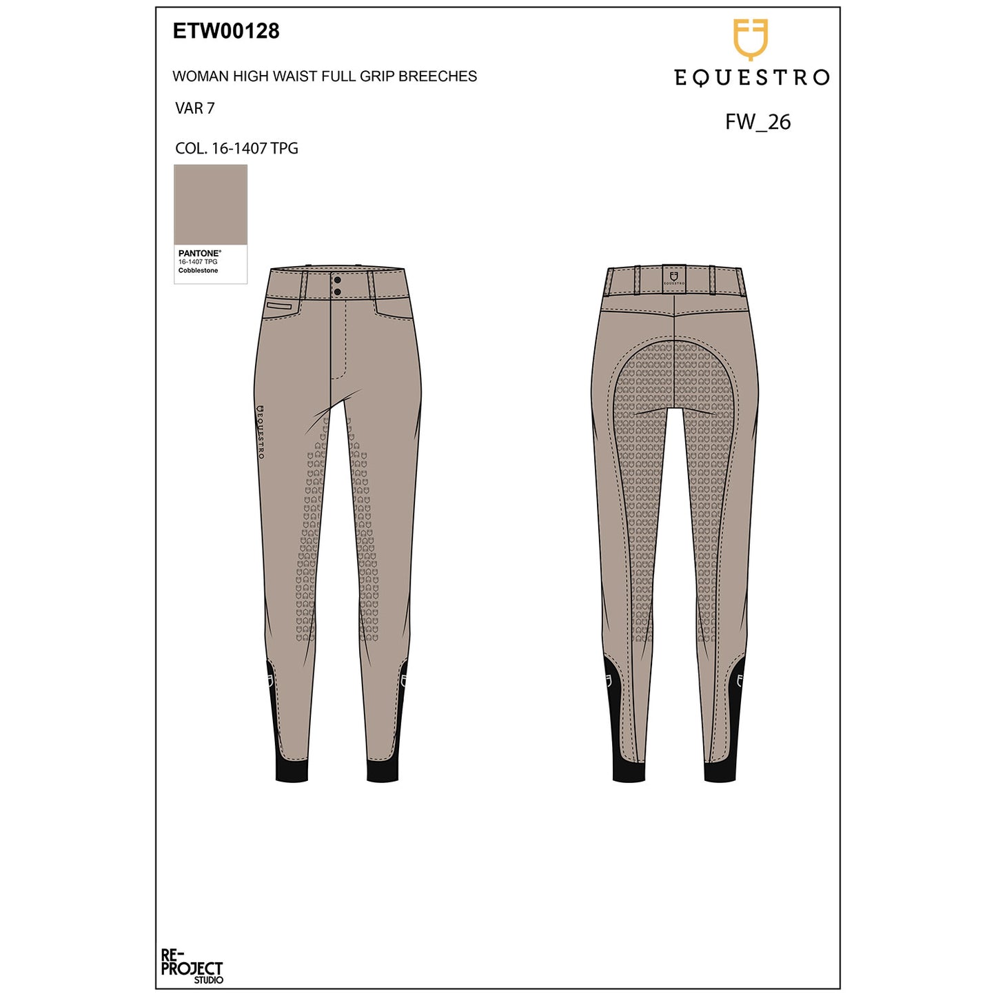 Women's high-waisted full grip breeches