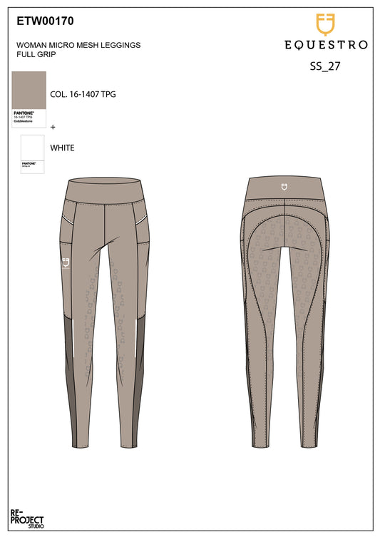 Women's slim fit leggings micro mesh inserts