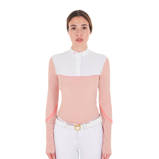 Women's slim fit competition polo shirt with buttons