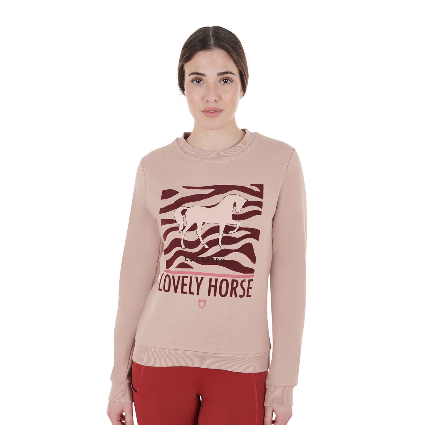 Women's Lovely Horse cotton crewneck sweatshirt