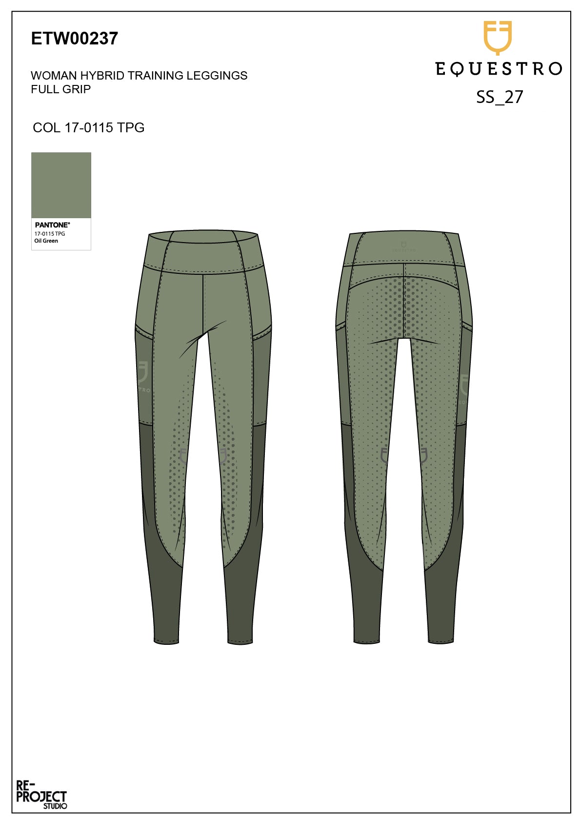 Women's full grip leggings with perforated inserts