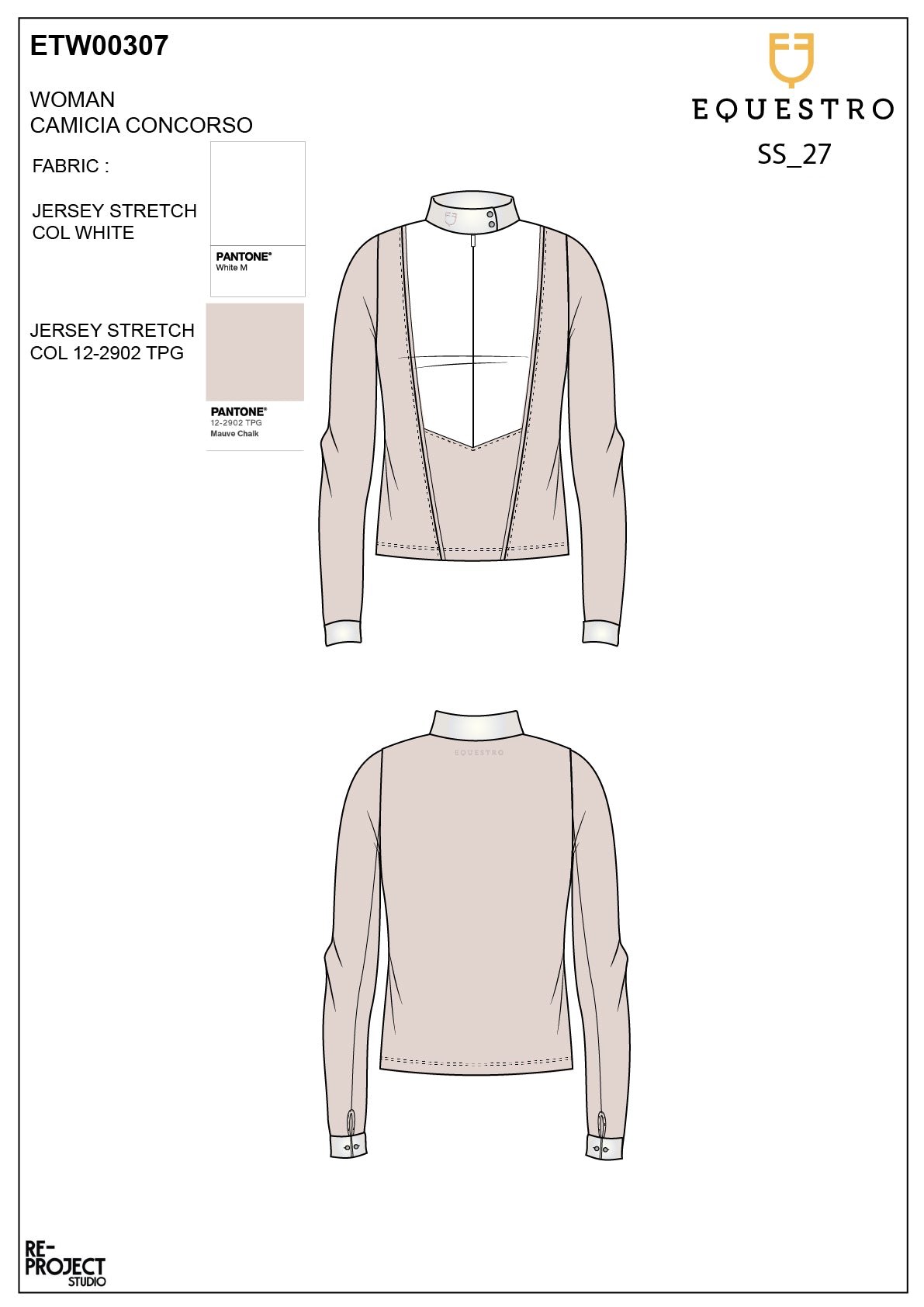 Women's long-sleeved competition polo shirt with zip